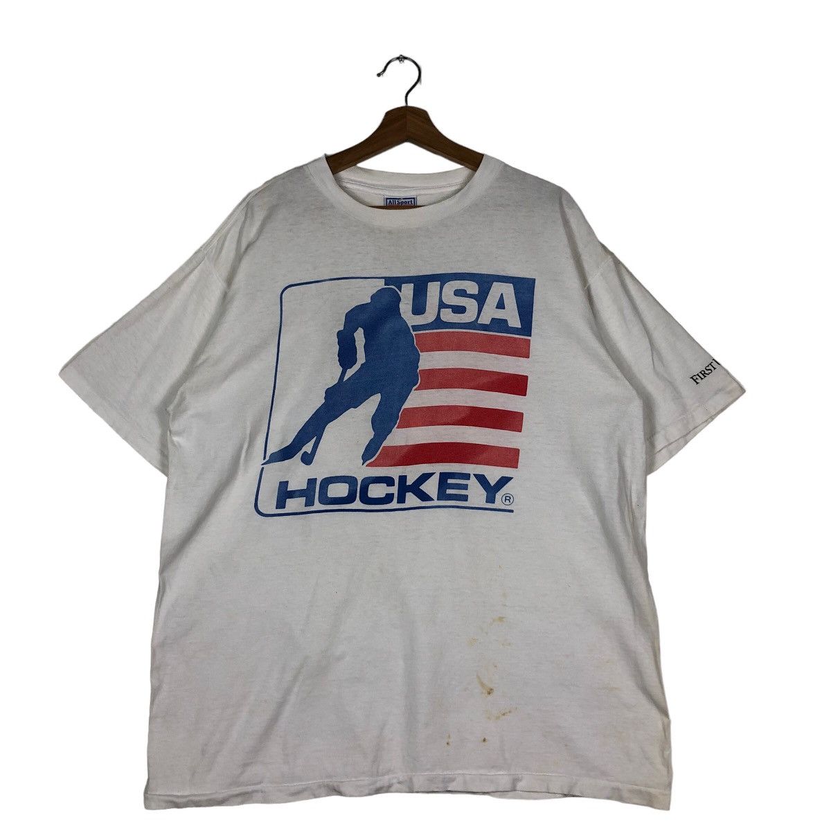 Other 🔥80’s Vintage Short Sleeve T-Shirt USA Hockey Big Logo Size US XL / EU 56 / 4 - 1 Thumbnail