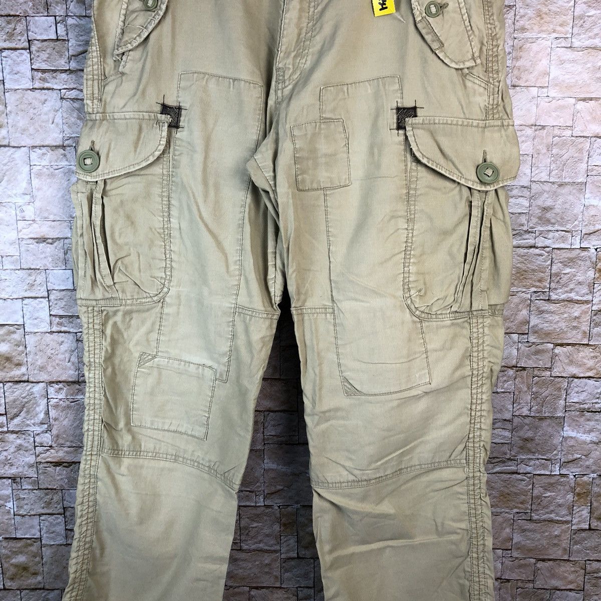 Japanese Brand Back Number Brown Cargo Multipocket Pants #A1134 Size US 35 - 6 Thumbnail