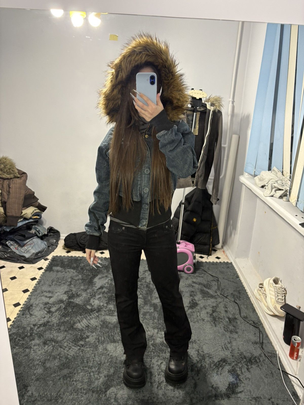 Engineered Garments × Levi's Vintage Levis Enginereed Jeans Denim Fur Bomber Jacket Size M / US 6-8 / IT 42-44 - 2 Thumbnail