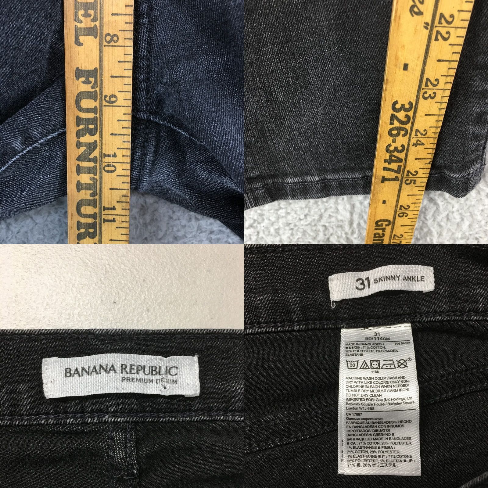 Banana Republic Banana Republic Jeans Mens 31 Black Skinny Ankle Tapered Low Rise Zip Fly 5-Pocket Denim Slim Modern Men Size US 31 - 8 Thumbnail