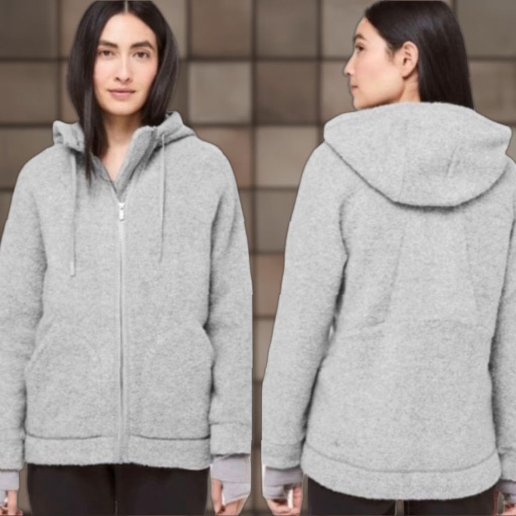 Lululemon Lululemon So Sherpa Wool Blend Boucle Gray Heather Hooded Zip Jacket Size 6 Women Casual Hoodie Jacket Size M / US 6-8 / IT 42-44 - 1 Thumbnail