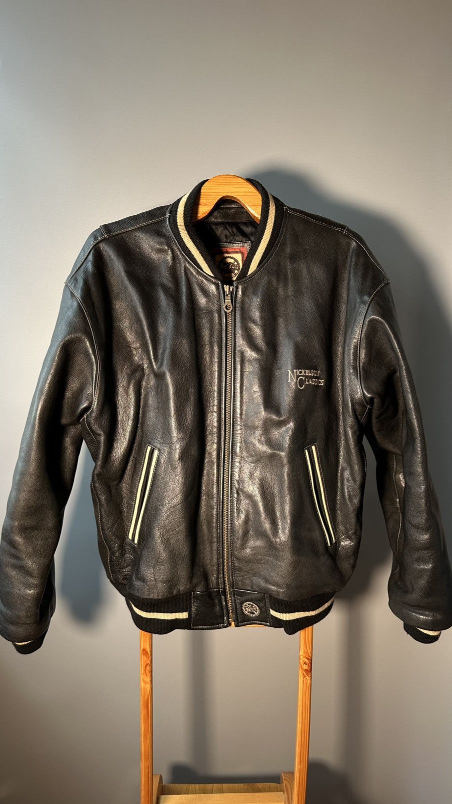 Vintage Nickelson Classic vintage leather jacket made in Asia Size US XL / EU 56 / 4 - 4 Thumbnail