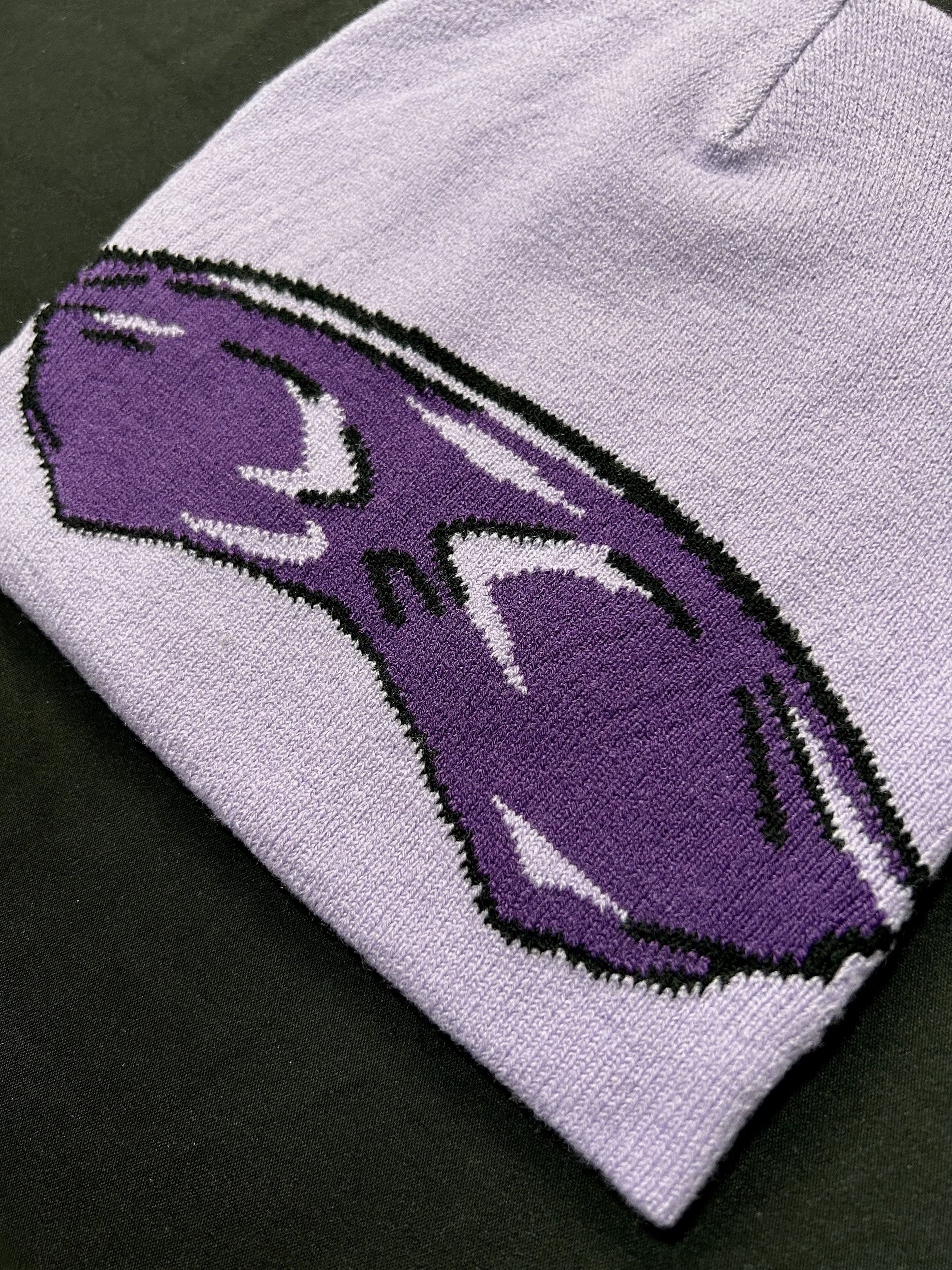 Japanese Brand Rare Anime Character Graphic No Cuff Beanie Hat Purple OS Size ONE SIZE - 5 Thumbnail