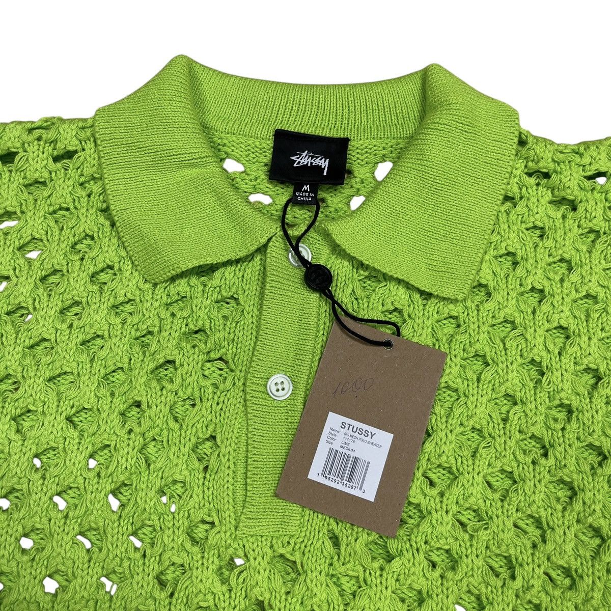 Stussy Mesh Knitted Polo Shirt NEW