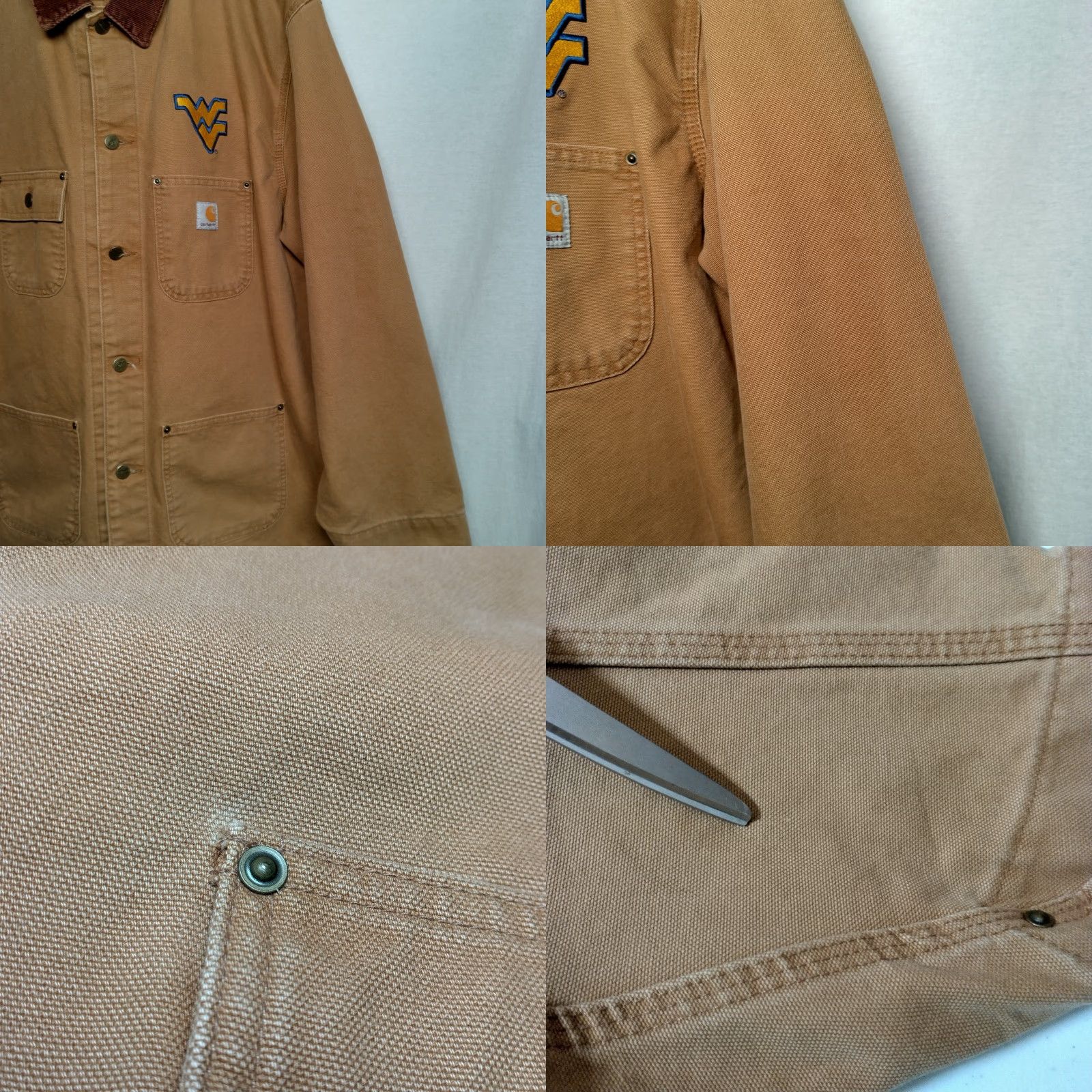 Carhartt VINTAGE Carhartt Chore Jacket WVU Mountaineers 2XL Brown Duck Canvas 101322 211 Work Size US XXL / EU 58 / 5 - 10 Thumbnail