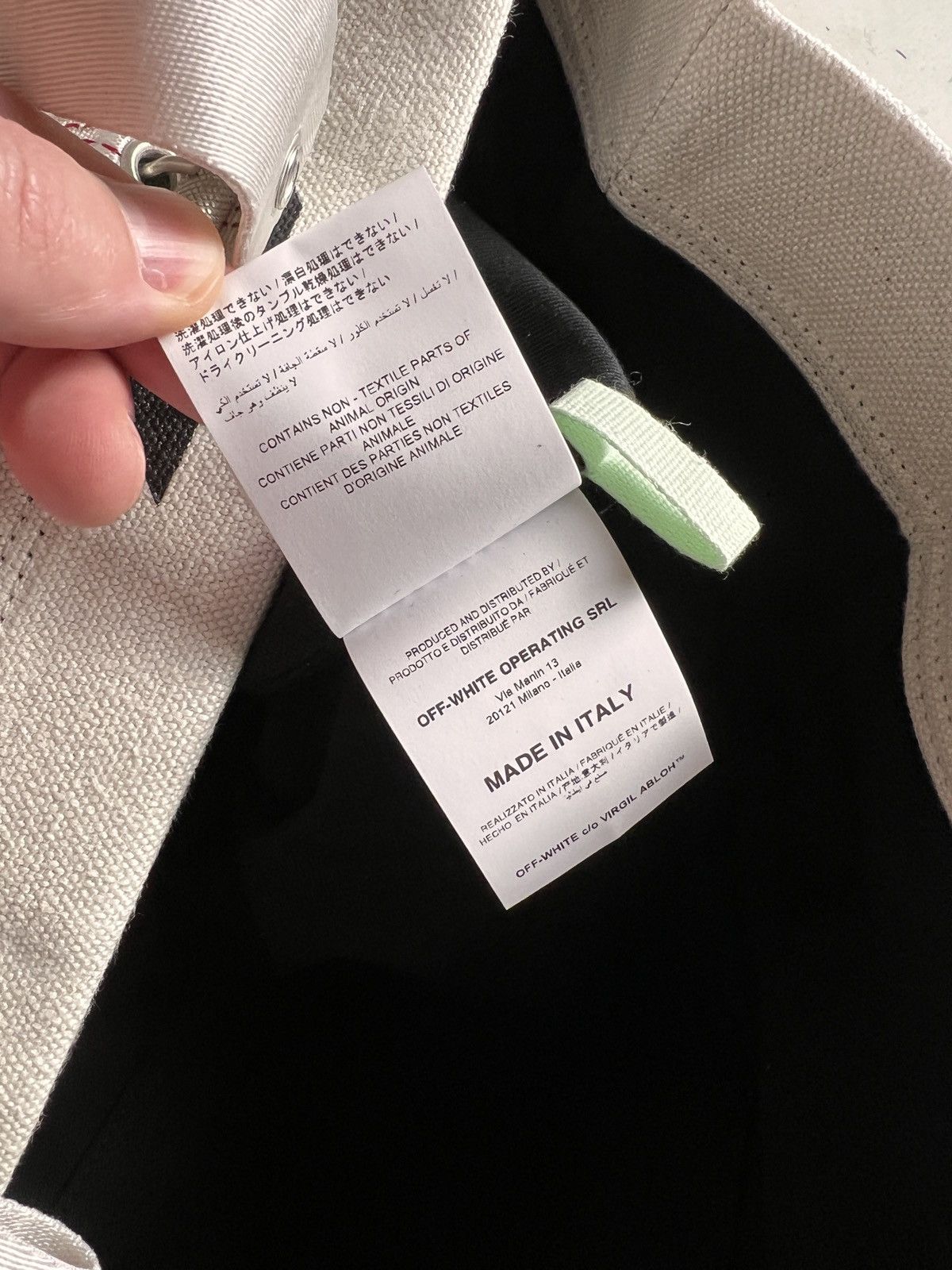 Off-White Off-White Tote Bag Canvas/Linen - Black/White Size ONE SIZE - 15 Thumbnail