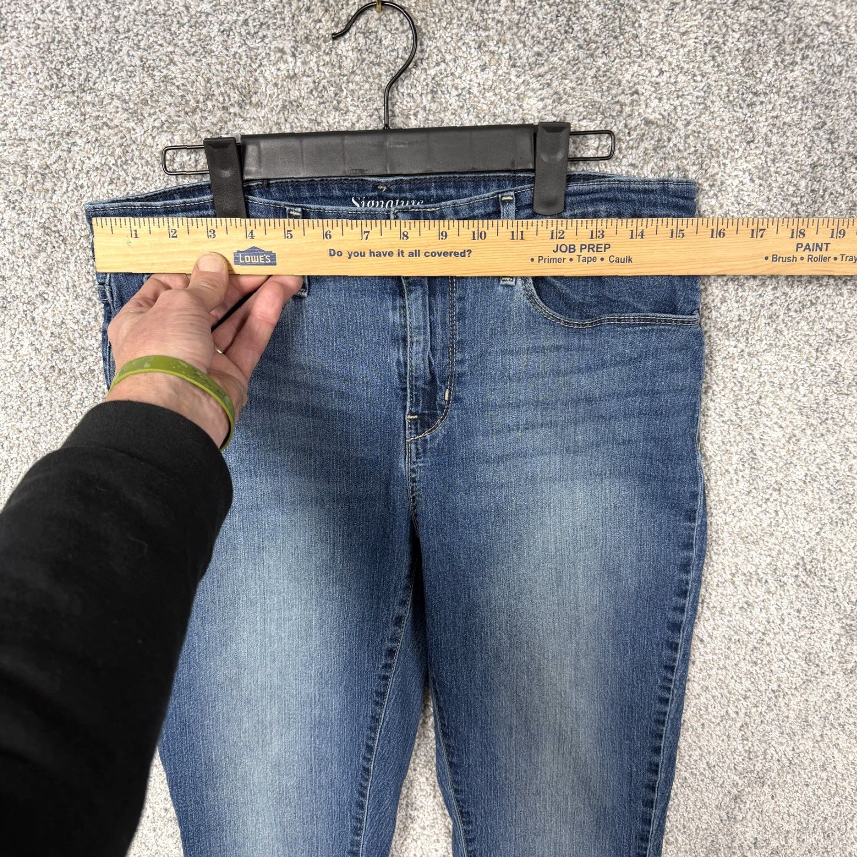 Vintage Levis Modern Slim Jeans Womens 12S 31x25 Blue Stretch Straight Denim Indie Size 34" / US 12 / IT 48 - 2 Thumbnail