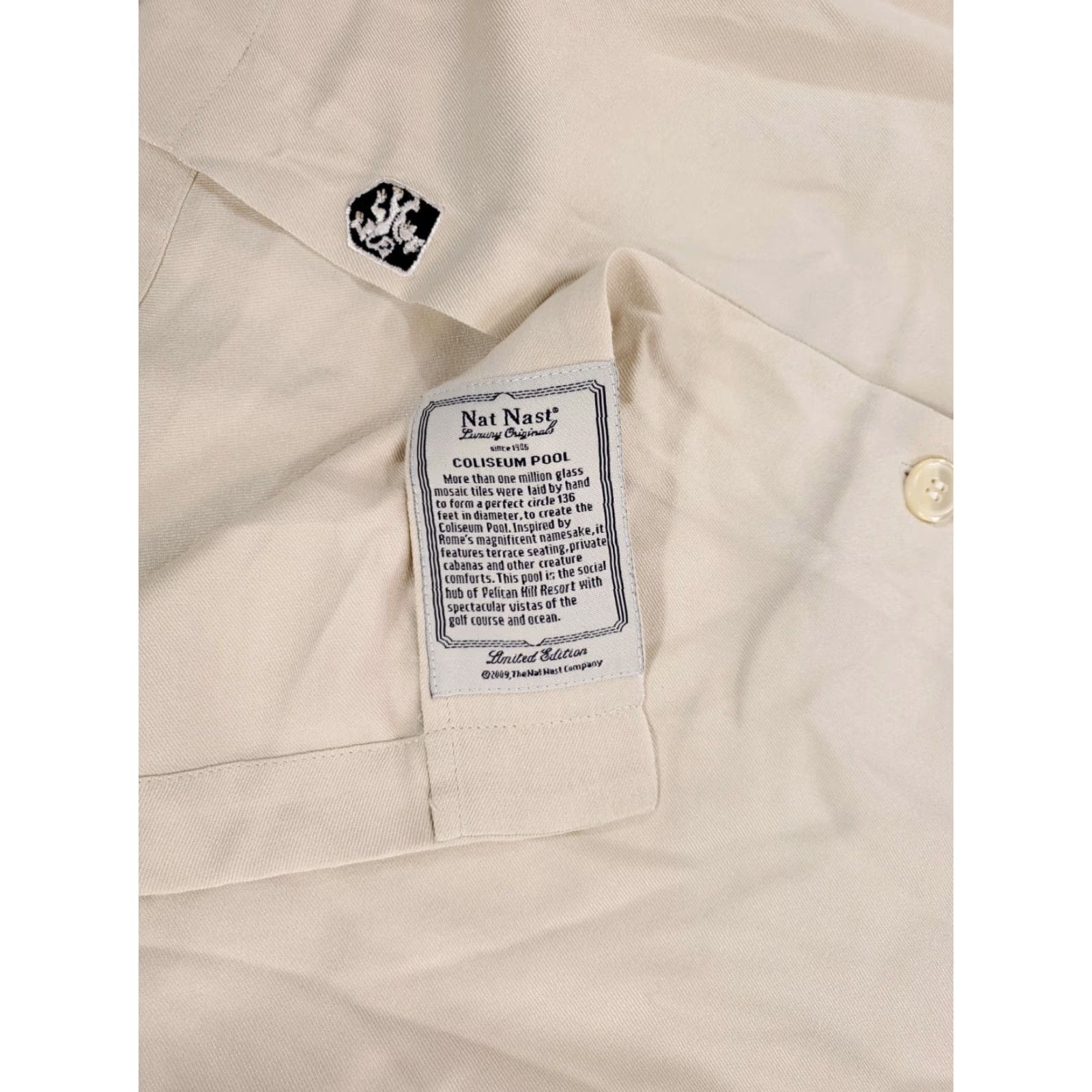 Nat Nast VINTAGE Nat Nast Limited Edition Coliseum Pool Pelican Resort Short Sleeve Mens XL White Button-Up Shirt Men XL Limited Edition Size US 36 / EU 52 - 3 Thumbnail