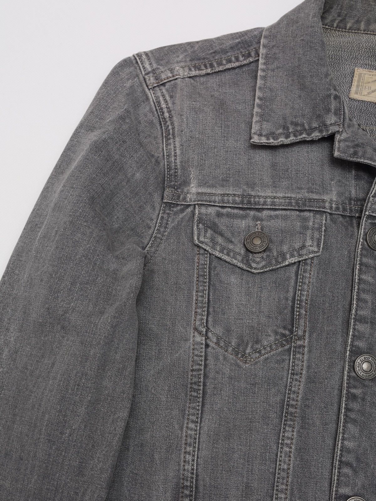 Allsaints Allsaints Keswick Denim Jacket Gray Distressed Style Size US S / EU 44-46 / 1 - 7 Thumbnail