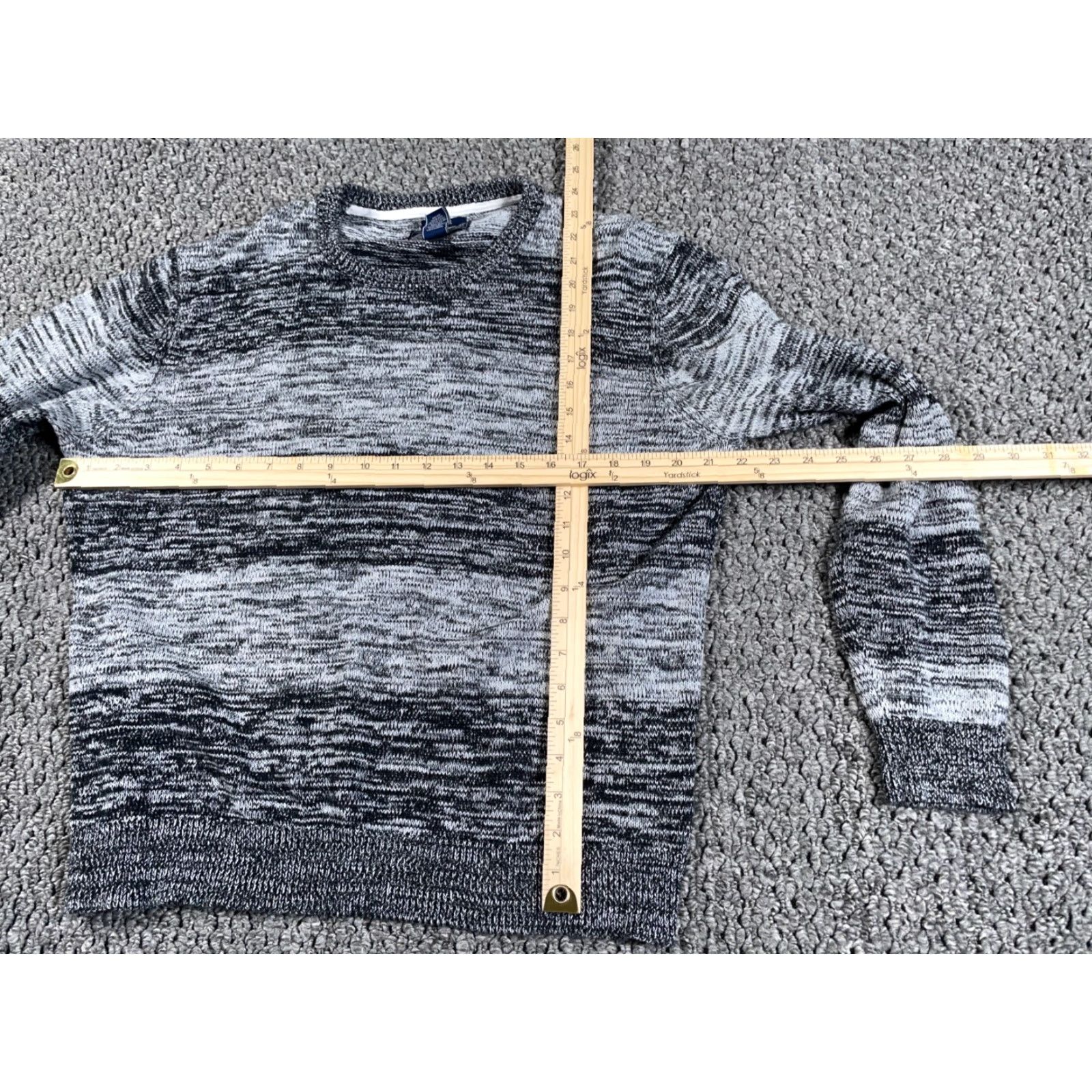 Vintage American Rag Cie Static Pattern Striped Sweater Adult Large Gray Crewneck Knit Size US L / EU 52-54 / 3 - 5 Thumbnail