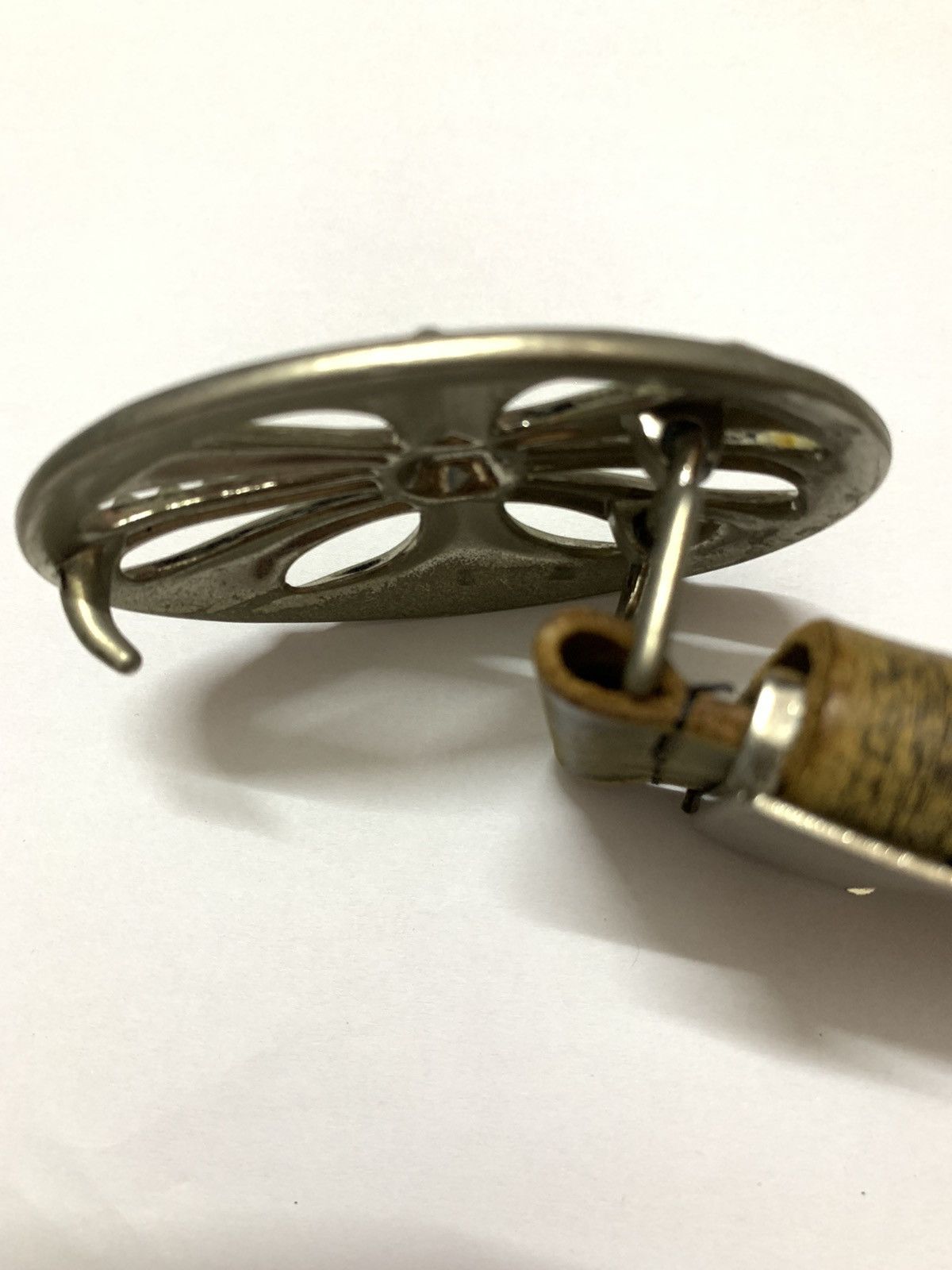 Japanese Brand Vintage CH Style Stainless Steel Leather Belt Size ONE SIZE - 3 Thumbnail