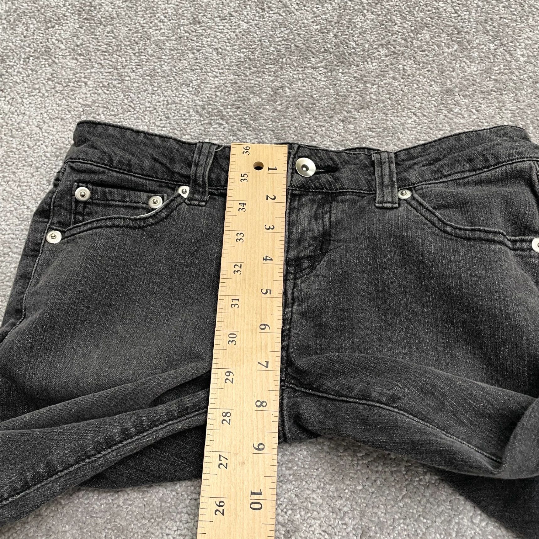 Denime Yom Yum Slim Fit Denim Jeans 30x30 Black Charcoal Wash Low Rise Casual Womens Size 30" / US 8 / IT 44 - 7 Thumbnail