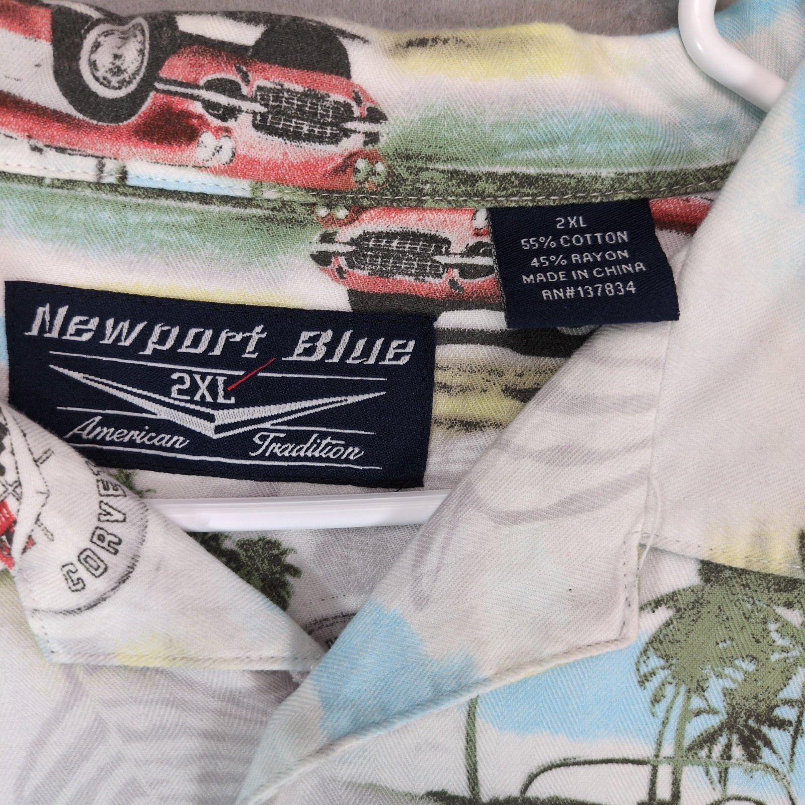 Chevrolet Newport Blue Men's 2XL Chevrolet Corvette Hawaiian Shirt Size US XXL / EU 58 / 5 - 2 Thumbnail