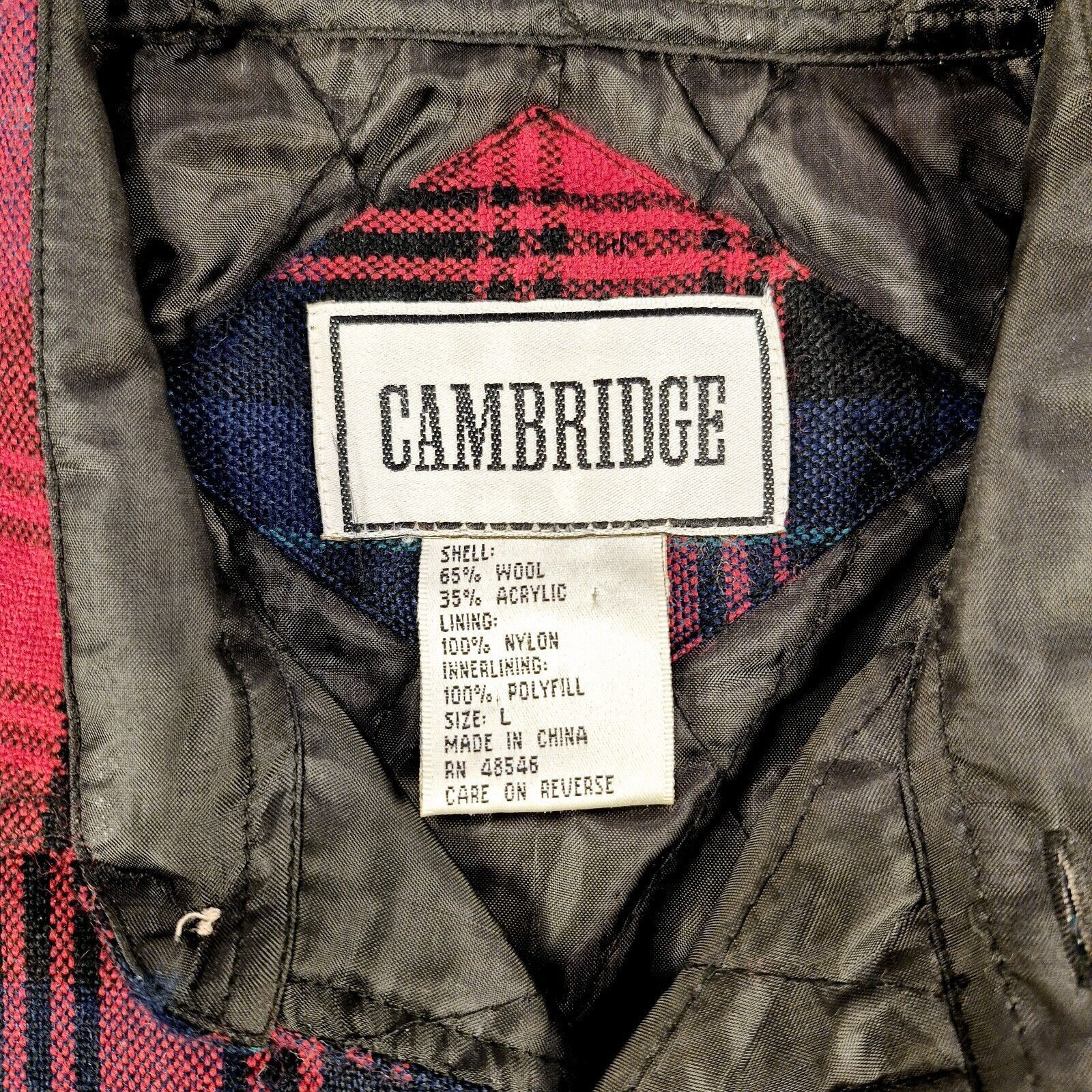 (multee)project Vintage Cambridge Quilt Lined Plaid Button Flannel Large Size US L / EU 52-54 / 3 - 8 Thumbnail