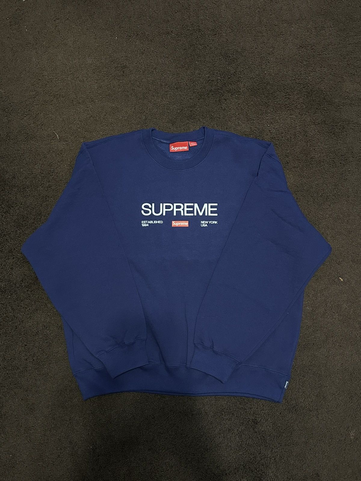 Supreme Supreme Established Crewneck Washed Navy (Size Large) Size US L / EU 52-54 / 3 - 1 Preview