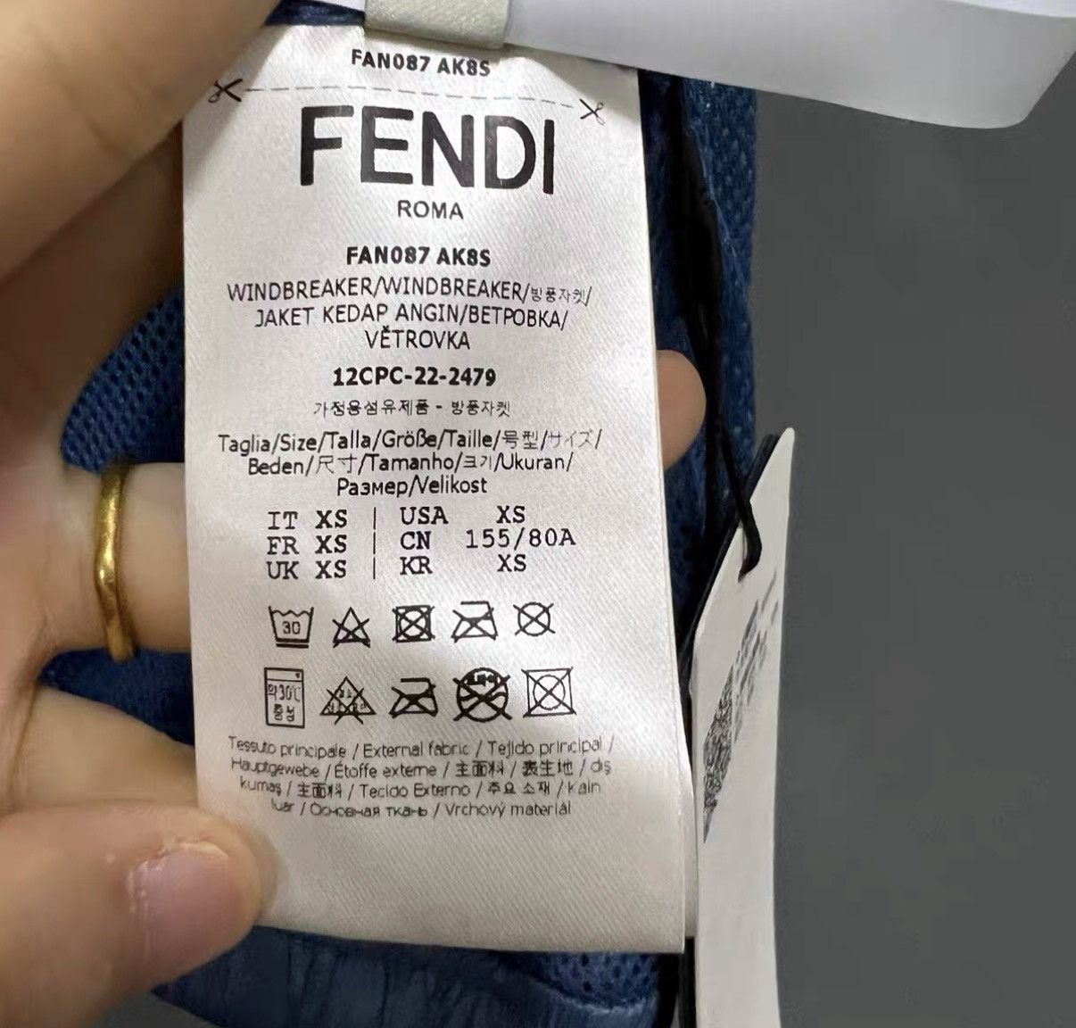 Fendi FENDI Blue Logo Printed Coat J41 Size XS / US 0-2 / IT 36-38 - 4 Thumbnail