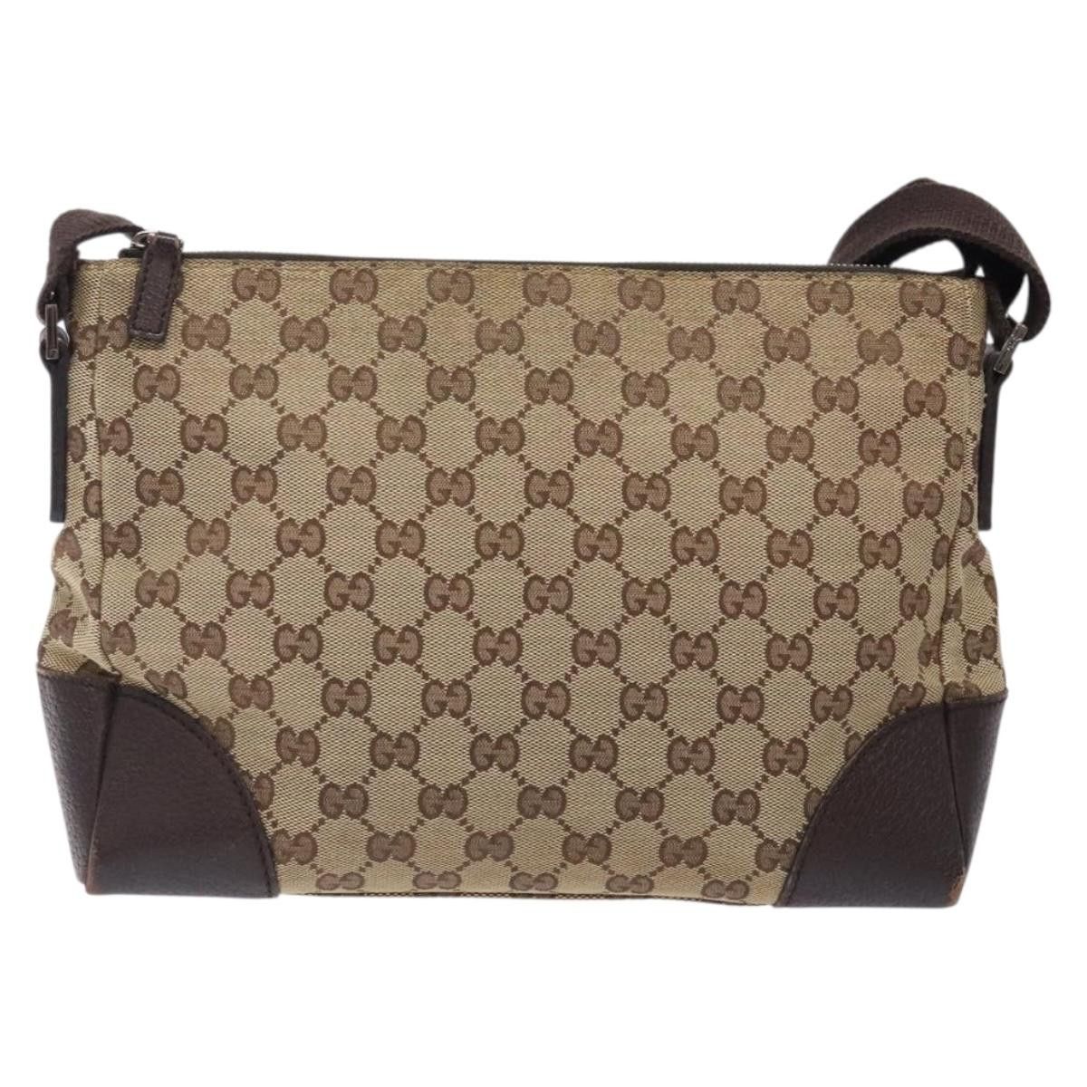Gucci GUCCI GG Canvas Shoulder Bag Beige Silver Size ONE SIZE - 3 Thumbnail