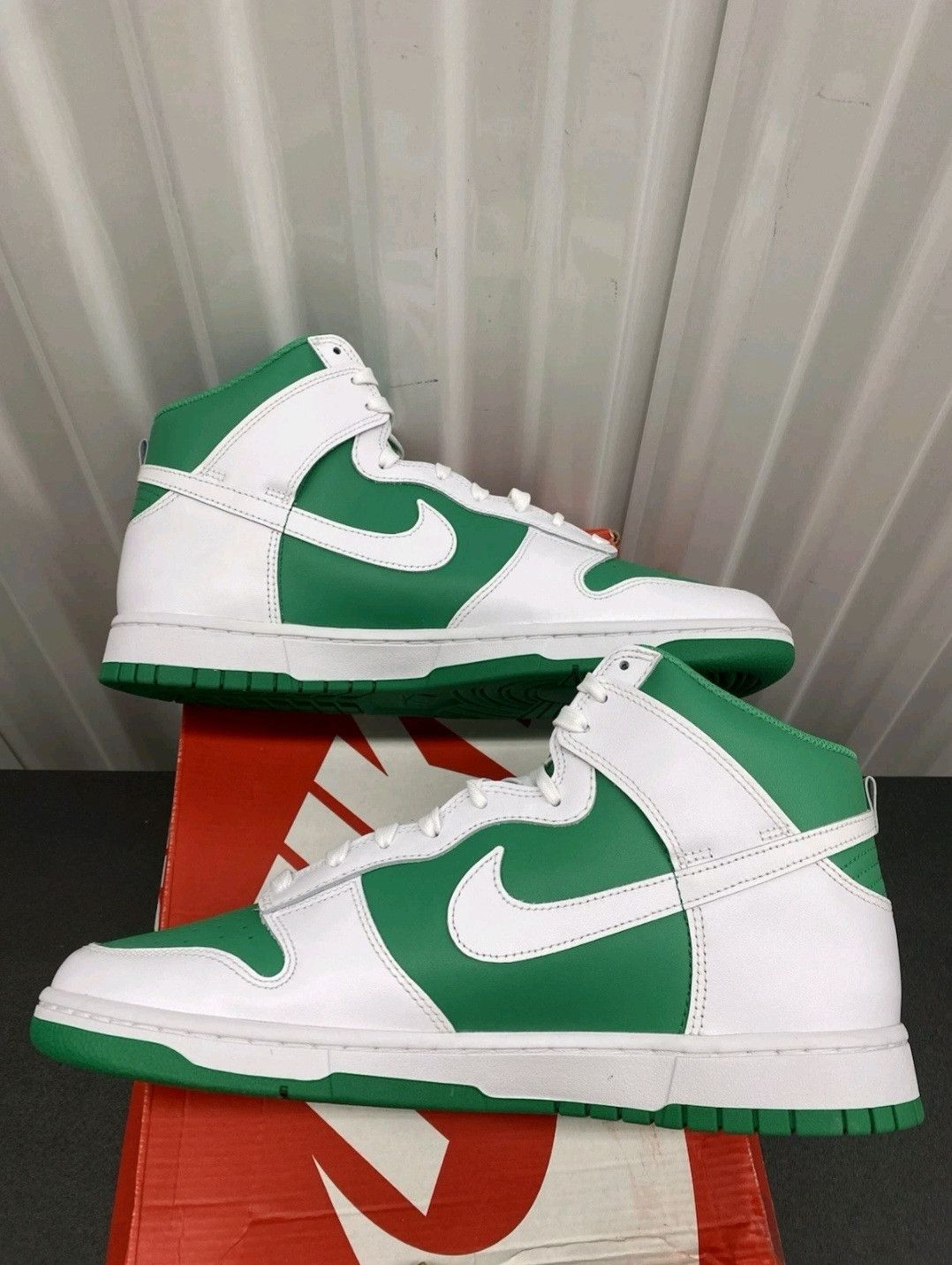 Nike Nike Dunk High White Stadium Green New DS Damaged Box Size US 12 / EU 45 - 4 Thumbnail