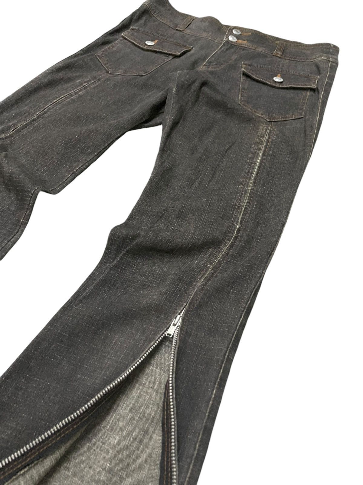 Le Grande Bleu (L.G.B.) JokyGal Japan Zip up Flare Stacked Jeans Size US 28 / EU 44 - 5 Thumbnail