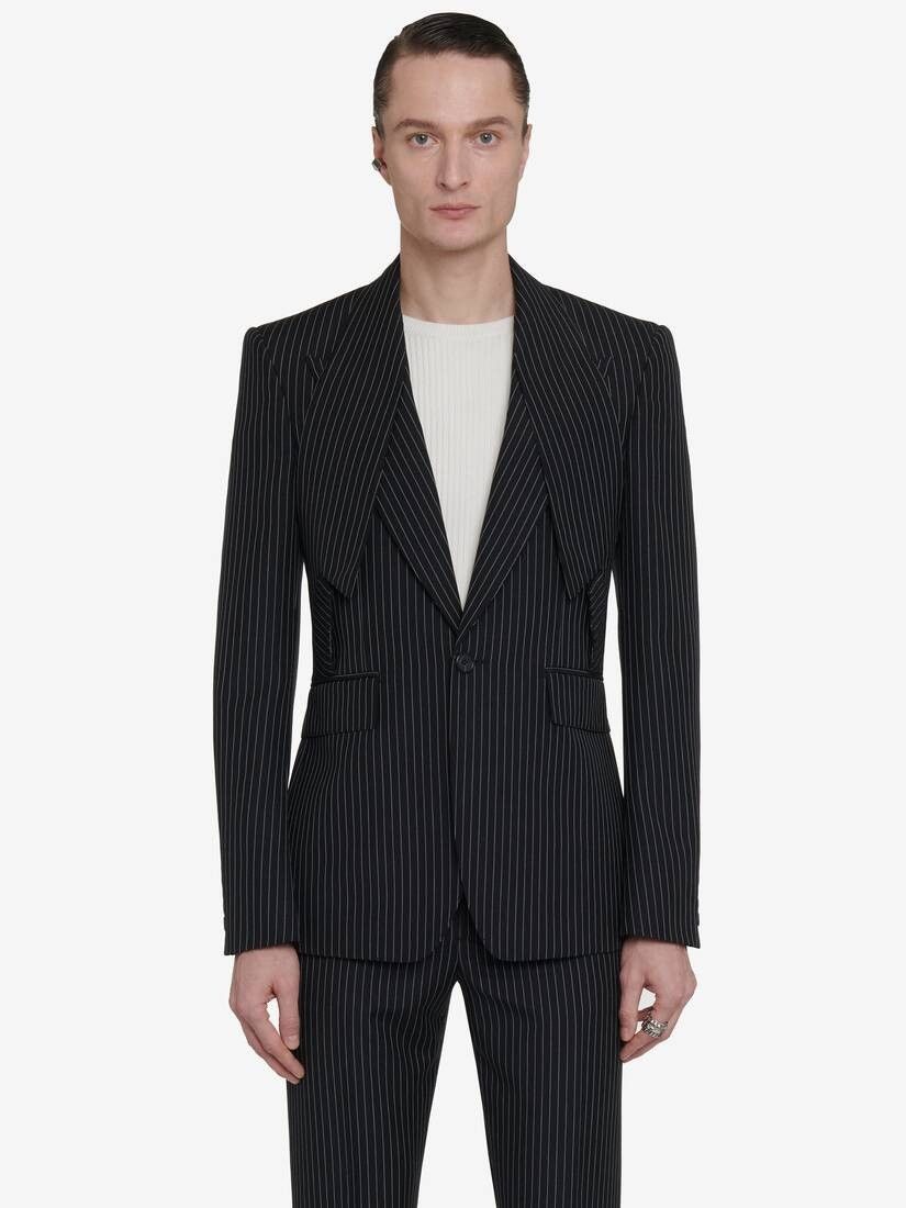 Alexander McQueen o1w1db10925 Reverse Lapel Single-Breasted Jacket in Black Size US M / EU 48-50 / 2 - 4 Thumbnail