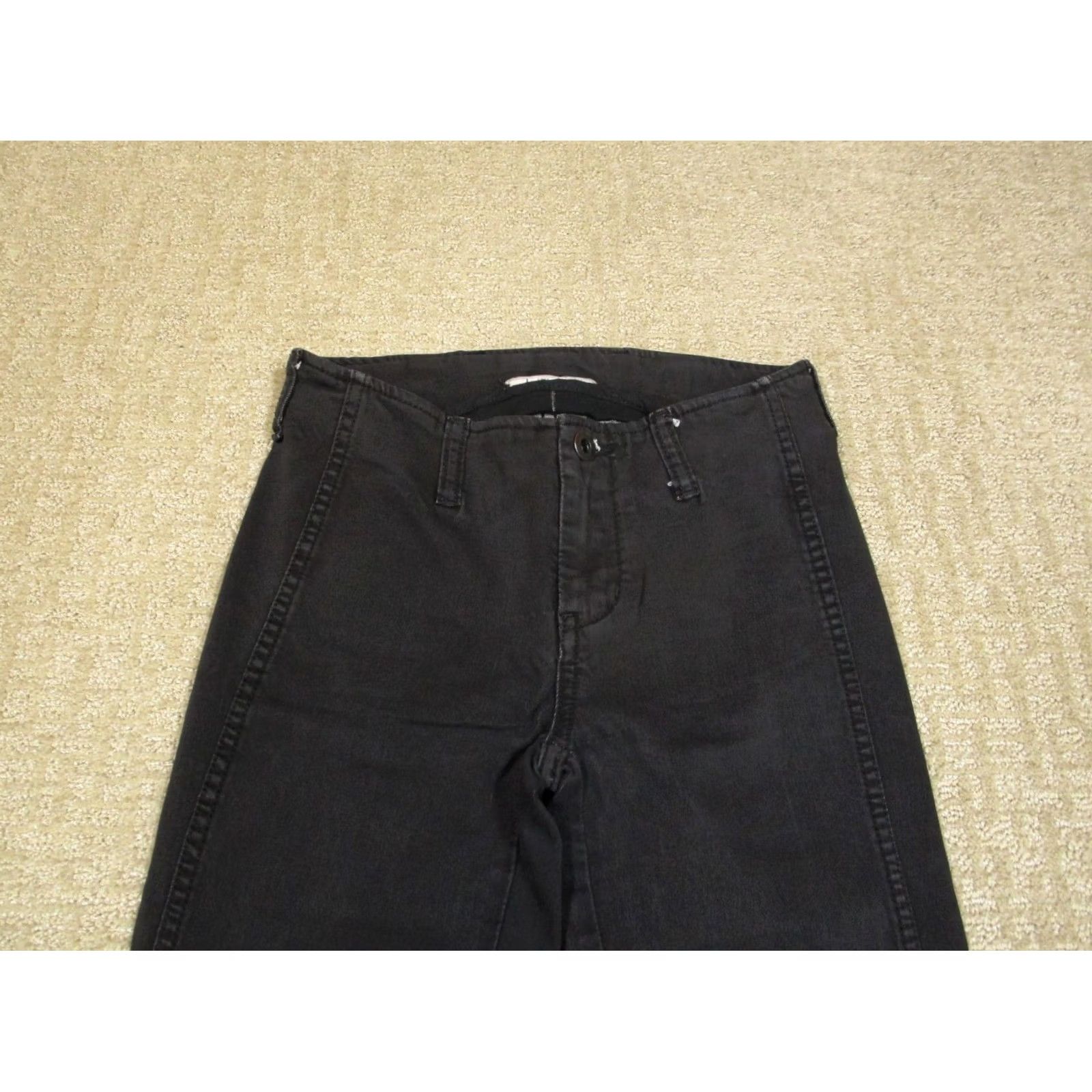 Free People Free People Jeans Women 25 Black Low Rise Flared Bell Bottoms Pants Stretch Denim Bohemian Hipster School Size 42" / US 20 - 2 Thumbnail