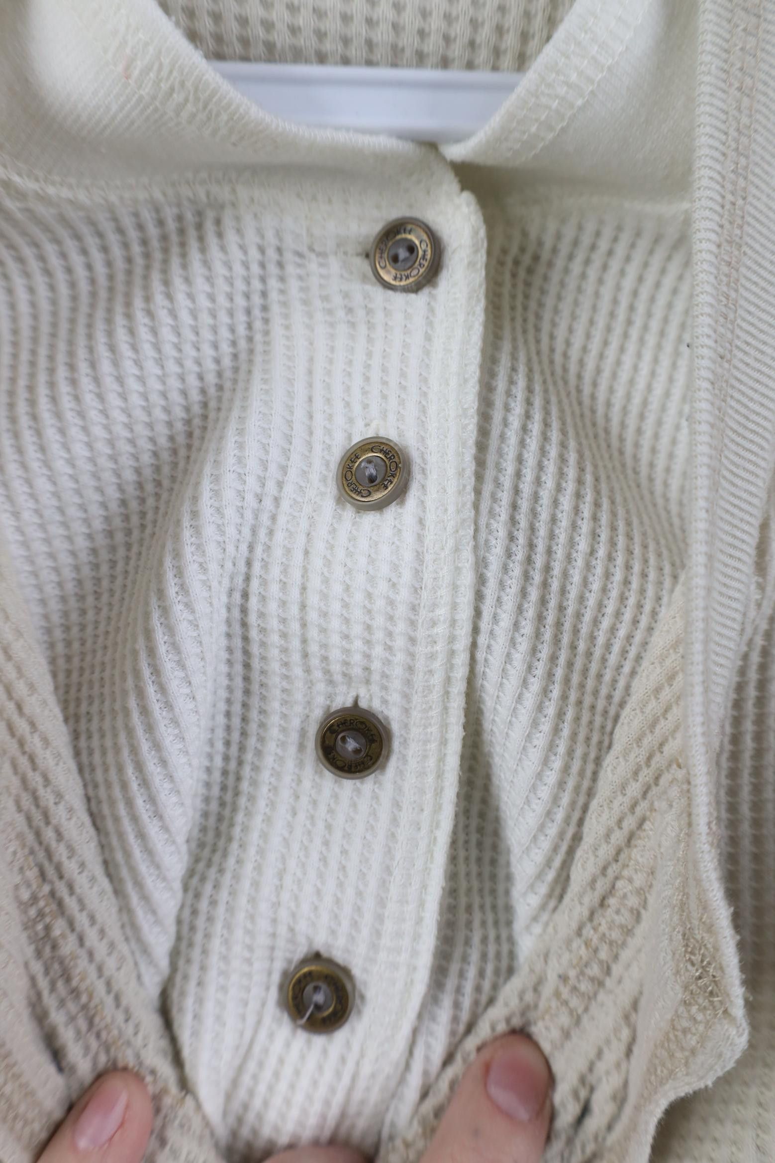 Vintage Vintage 90s Streetwear Layered Waffle Knit Henley T-Shirt Size M / US 6-8 / IT 42-44 - 5 Thumbnail