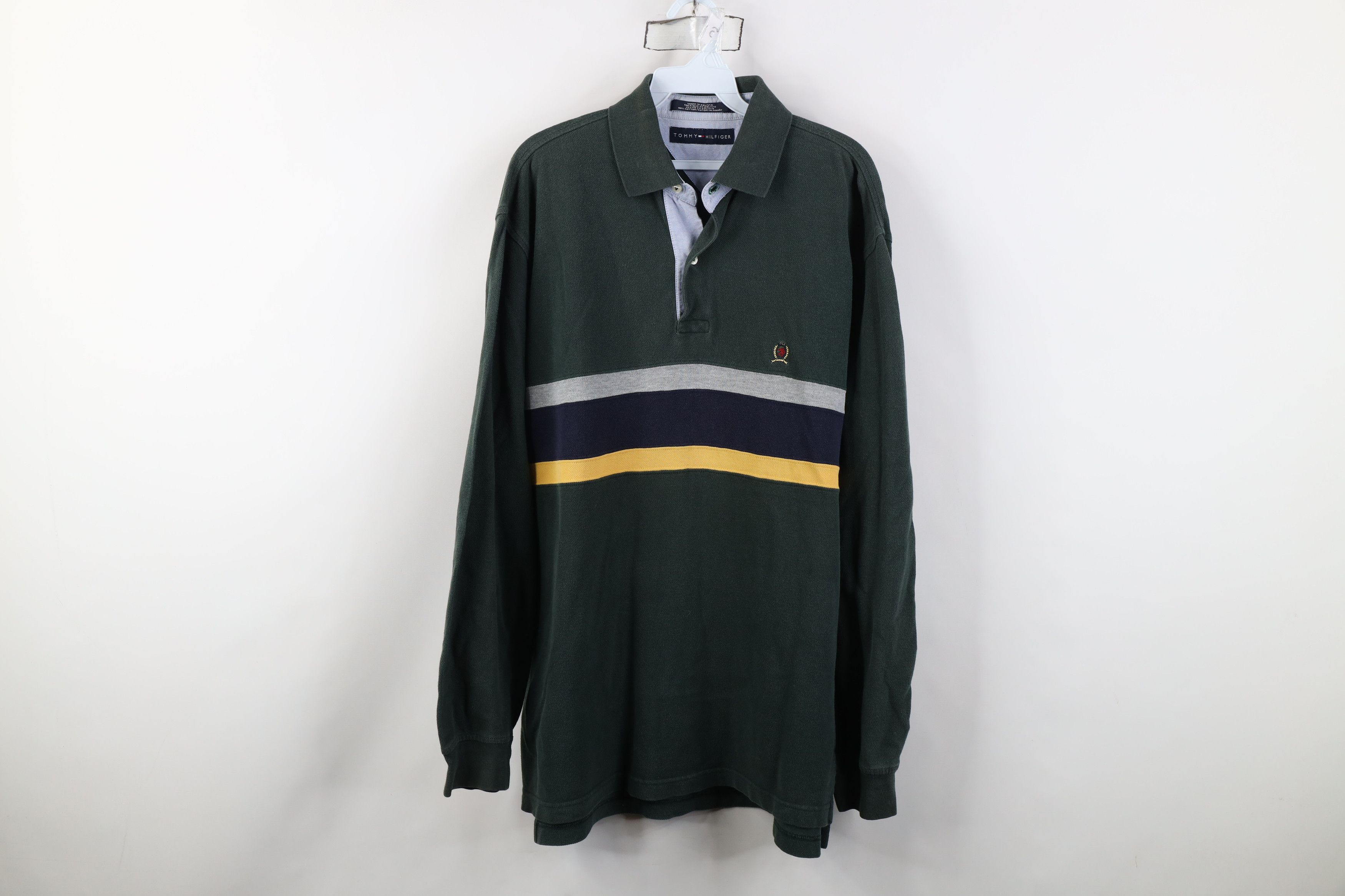 Tommy Hilfiger Vintage 90s Y2K Tommy Hilfiger Long Sleeve Rugby Polo Size US M / EU 48-50 / 2 - 1 Thumbnail