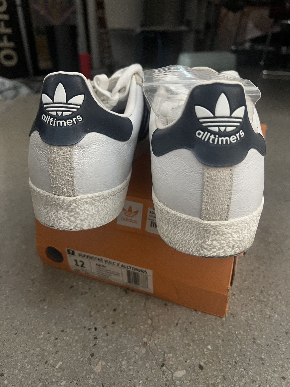 Adidas × Alltimers Adidas Superstar Vulc x Alltimers – White/Navy/Tropic Melon Size US 12 / EU 45 - 4 Thumbnail