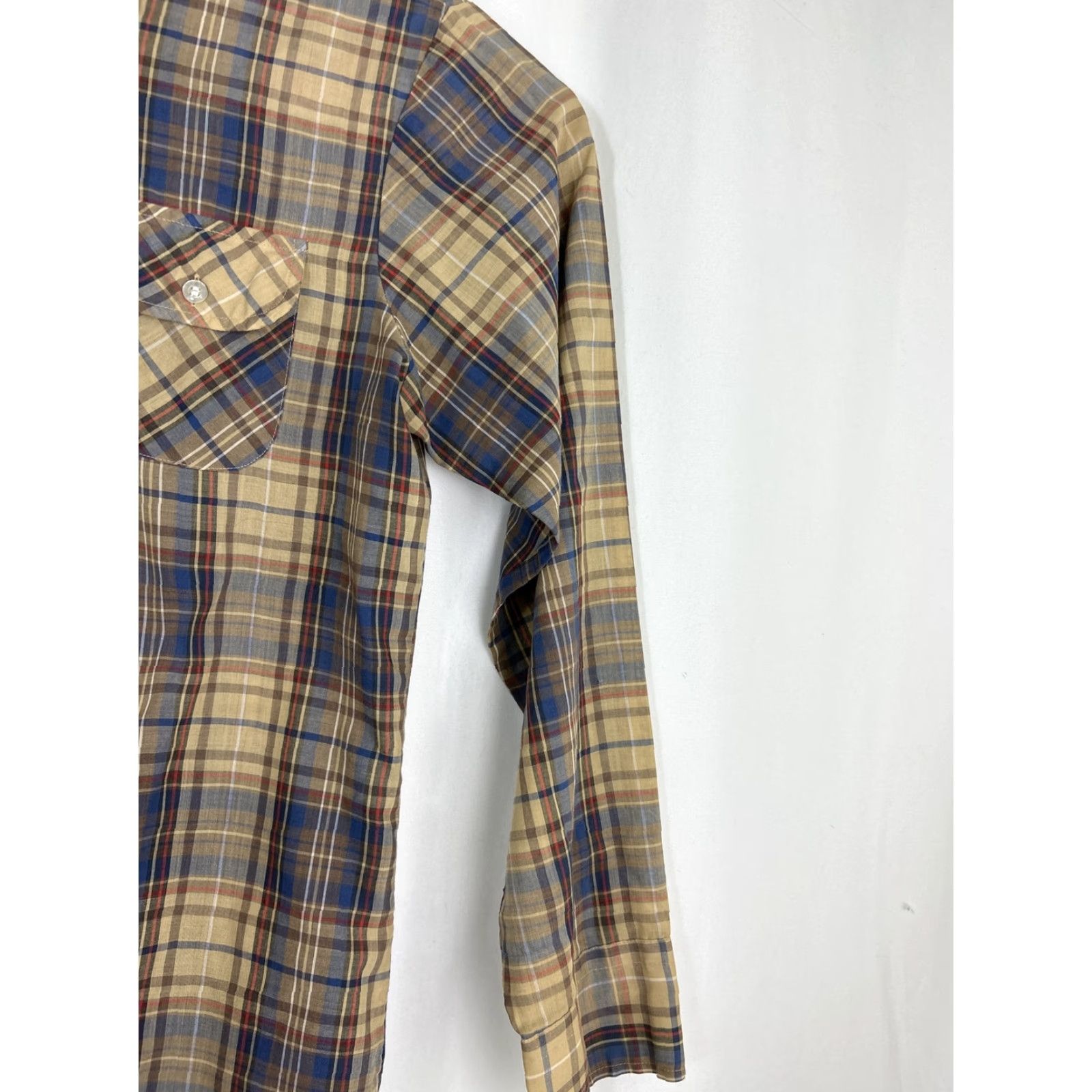 Levi's VINTAGE Levi’s Panatela Button-Up Shirt Long Sleeve Plaid Brown Mens Large 70s Size US L / EU 52-54 / 3 - 4 Thumbnail
