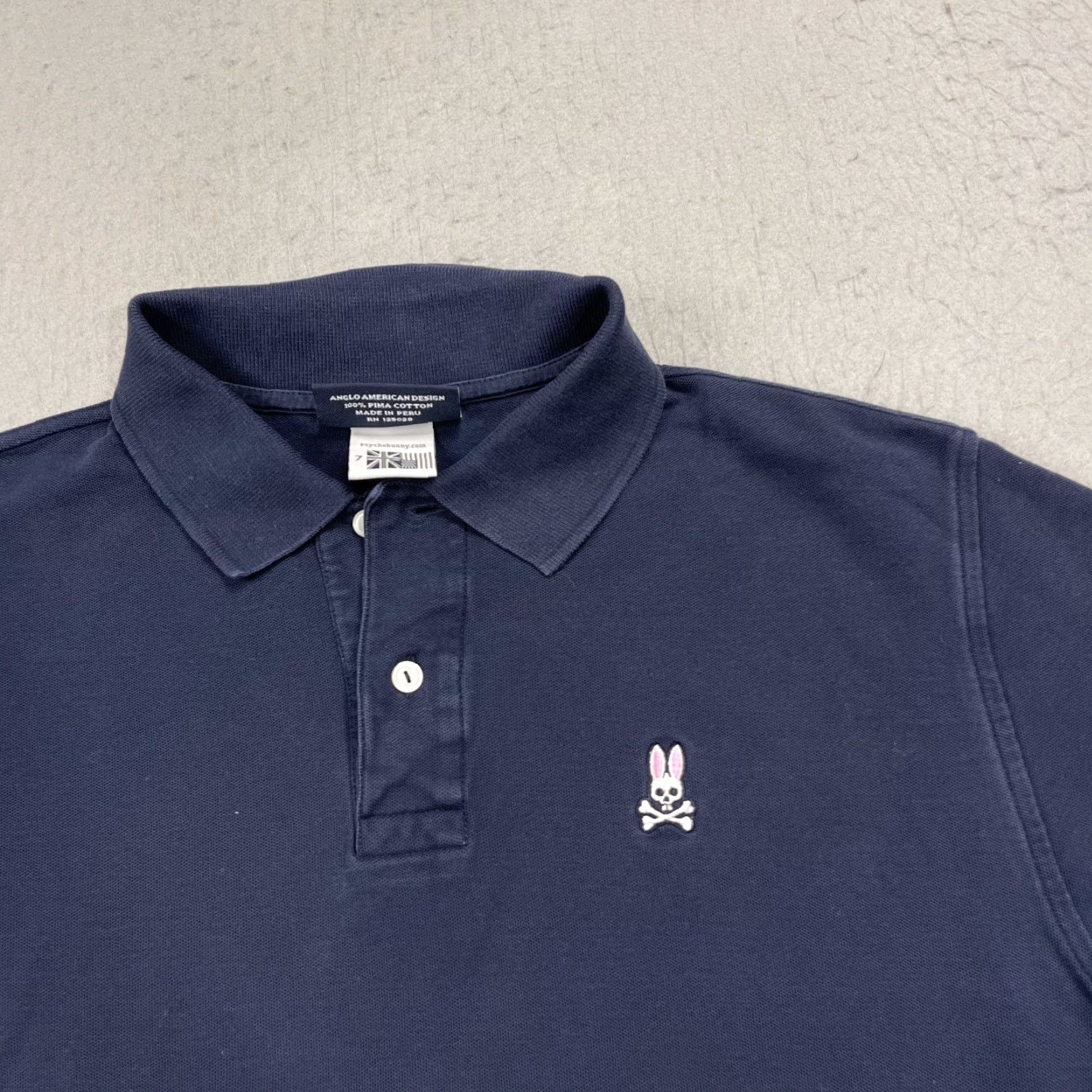 Psycho Bunny Psycho Bunny Polo Shirt Mens XL Navy Blue 100% Pima Cotton Logo Polo Shirt Casual Button Front Neckline Collared Short Sleeve Size US XL / EU 56 / 4 - 2 Thumbnail