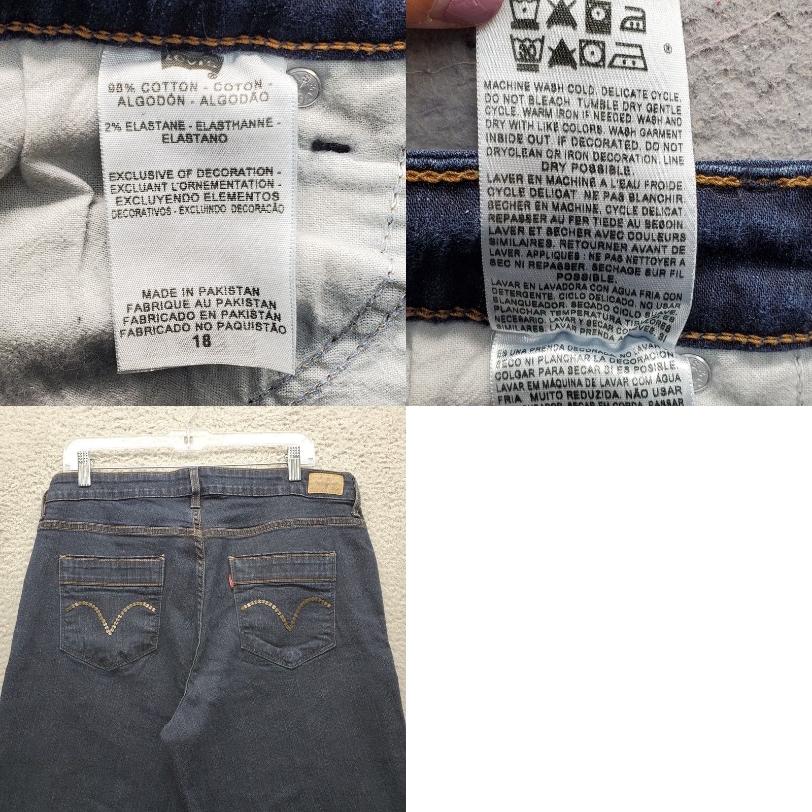 Levi's Levi's Cowboy Bermuda Shorts Womens 18 Blue Denim Slim Fit Ankle Slit Red Tab Slimming Pockets Casual Bermuda Shorts Womens Size 18 Blue Denim Size 40" / US 18 - 8 Thumbnail
