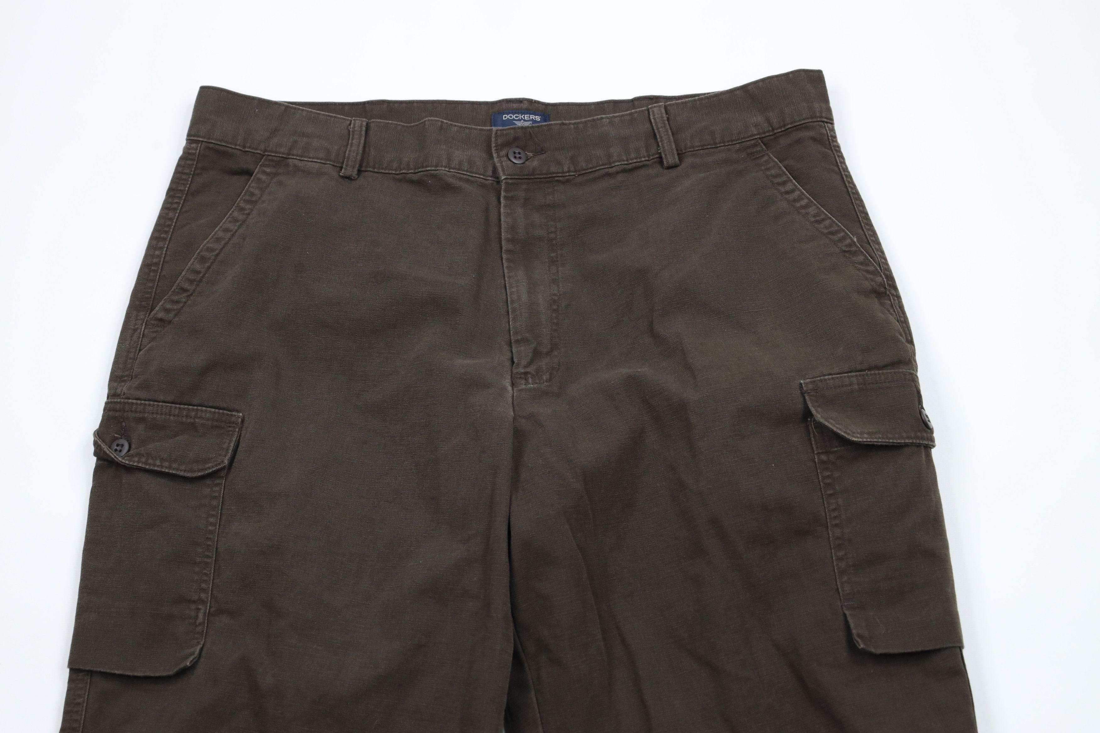 Dockers × Vintage Vintage Y2K Dockers Streetwear Wide Leg Canvas Cargo Pants Size US 40 / EU 56 - 2 Thumbnail