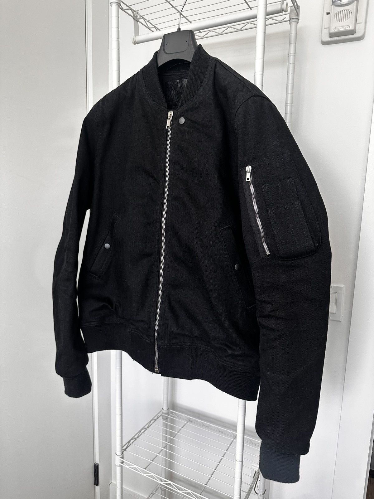 Rick Owens DRKSHDW JAPANESE DENIM FLIGHT BOMBER JACKET Size US XL / EU 56 / 4 - 2 Thumbnail
