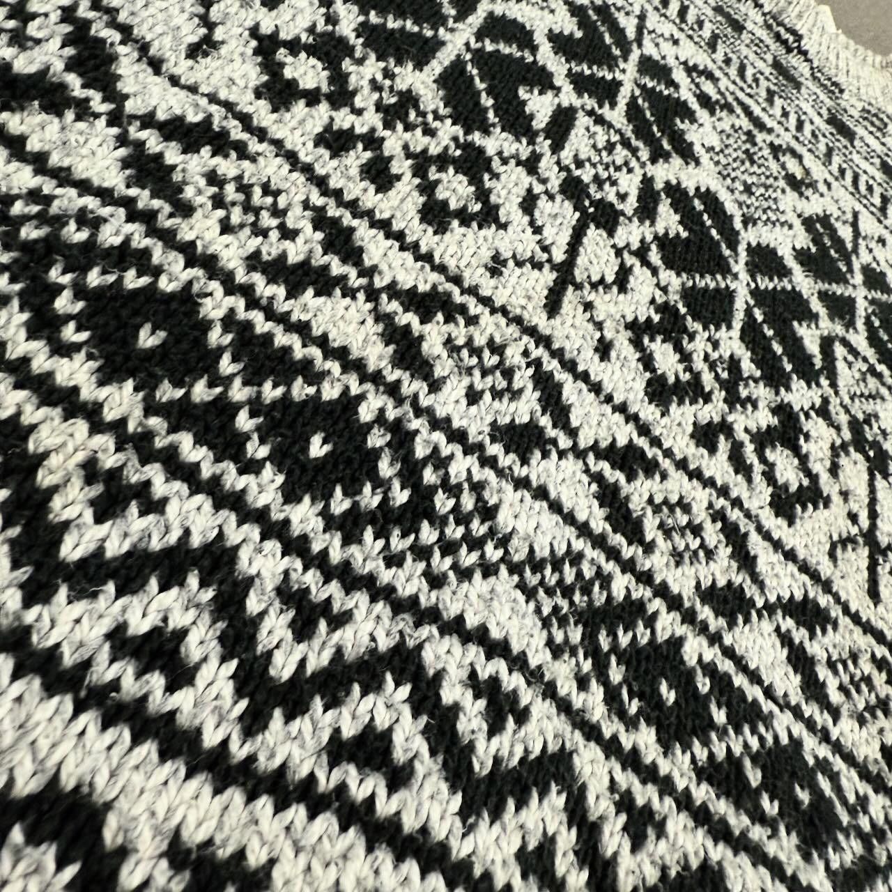 Fieldmaster VTG FieldMaster Winter Sweater Black White Cozy Knit XL Size US L / EU 52-54 / 3 - 4 Thumbnail