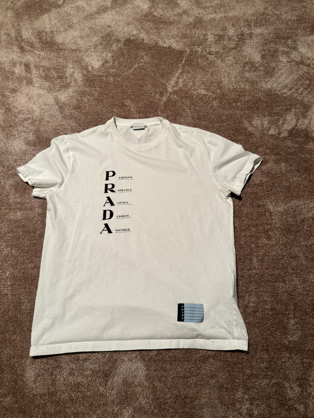 PRADA acronyms Tシャツ 半袖 ロゴプリント ホワイト サイズXS