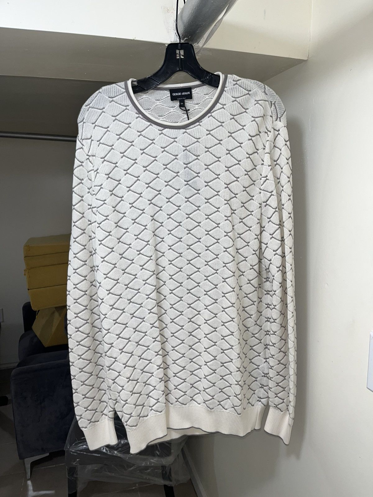 Giorgio Armani Giorgio Armani Cotton And Cashmere Zig-Zag Sweater Sz 54 Size US L / EU 52-54 / 3 - 4 Thumbnail