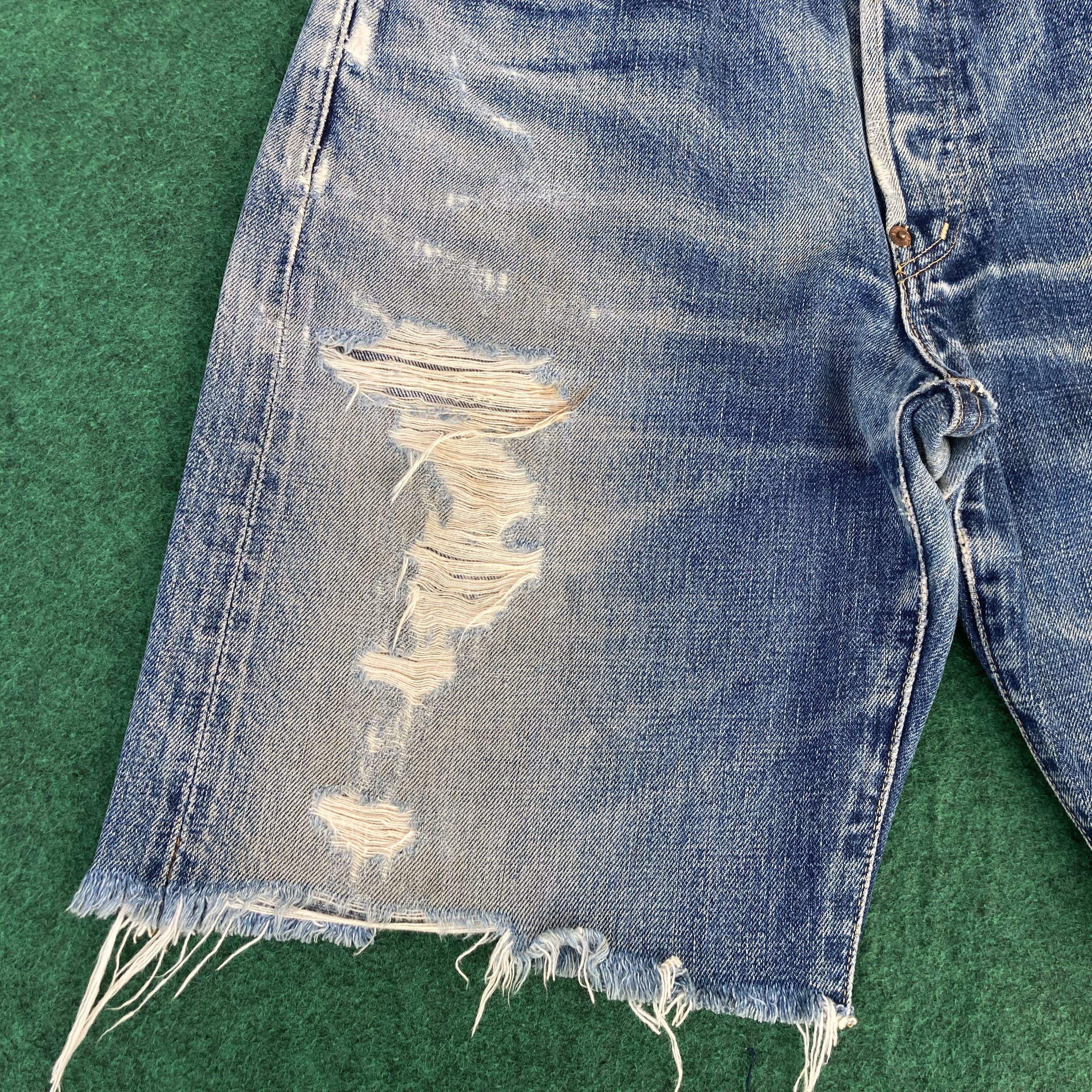 Levi's Vtg Levis 702 Big E Short Pants Redline Selvedge Jorts Jeans Size US 31 - 8 Thumbnail