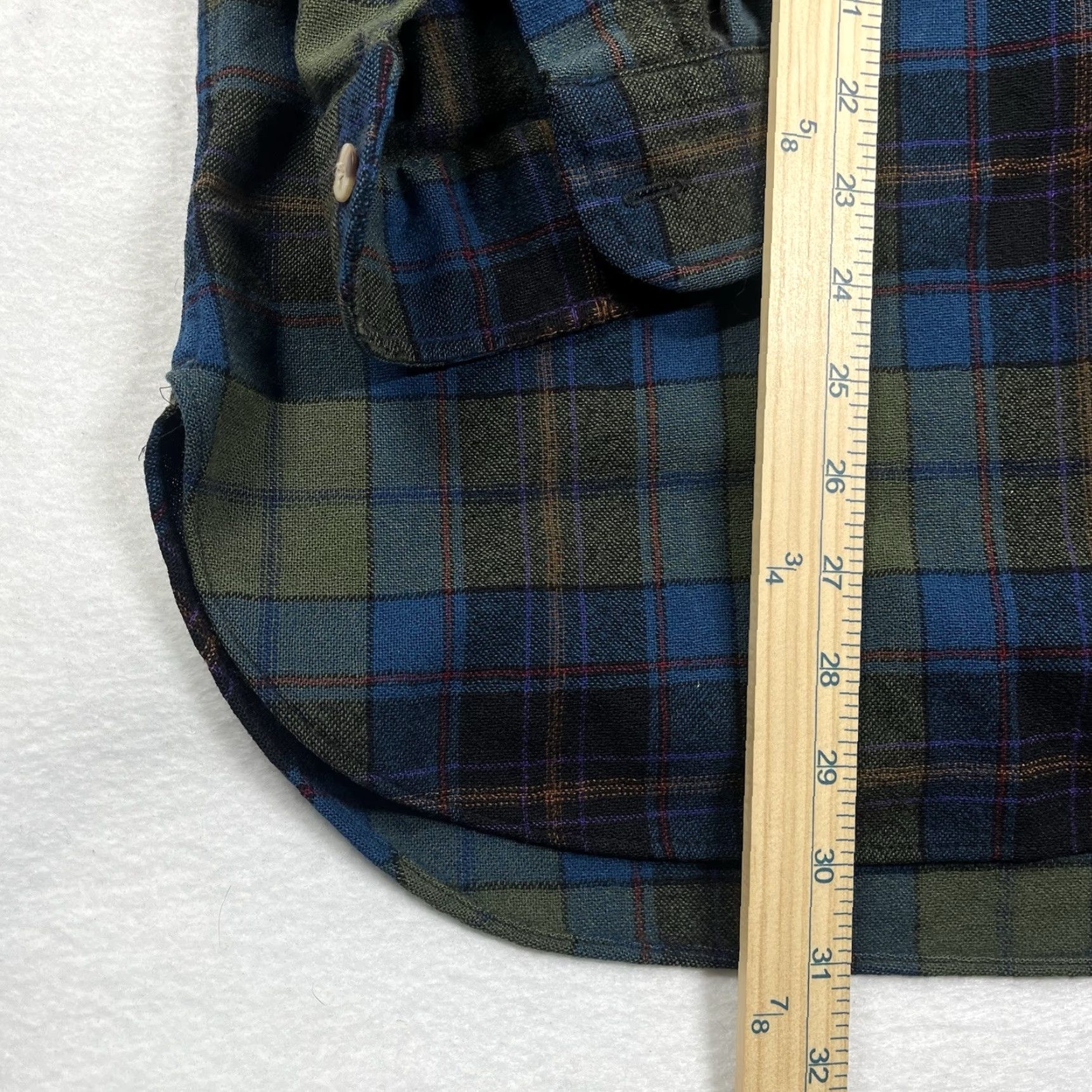 Pendleton VINTAGE Pendleton Western Shirt Elbow Patch Plaid Wool Long Sleeve Men's XL Size US XL / EU 56 / 4 - 6 Thumbnail
