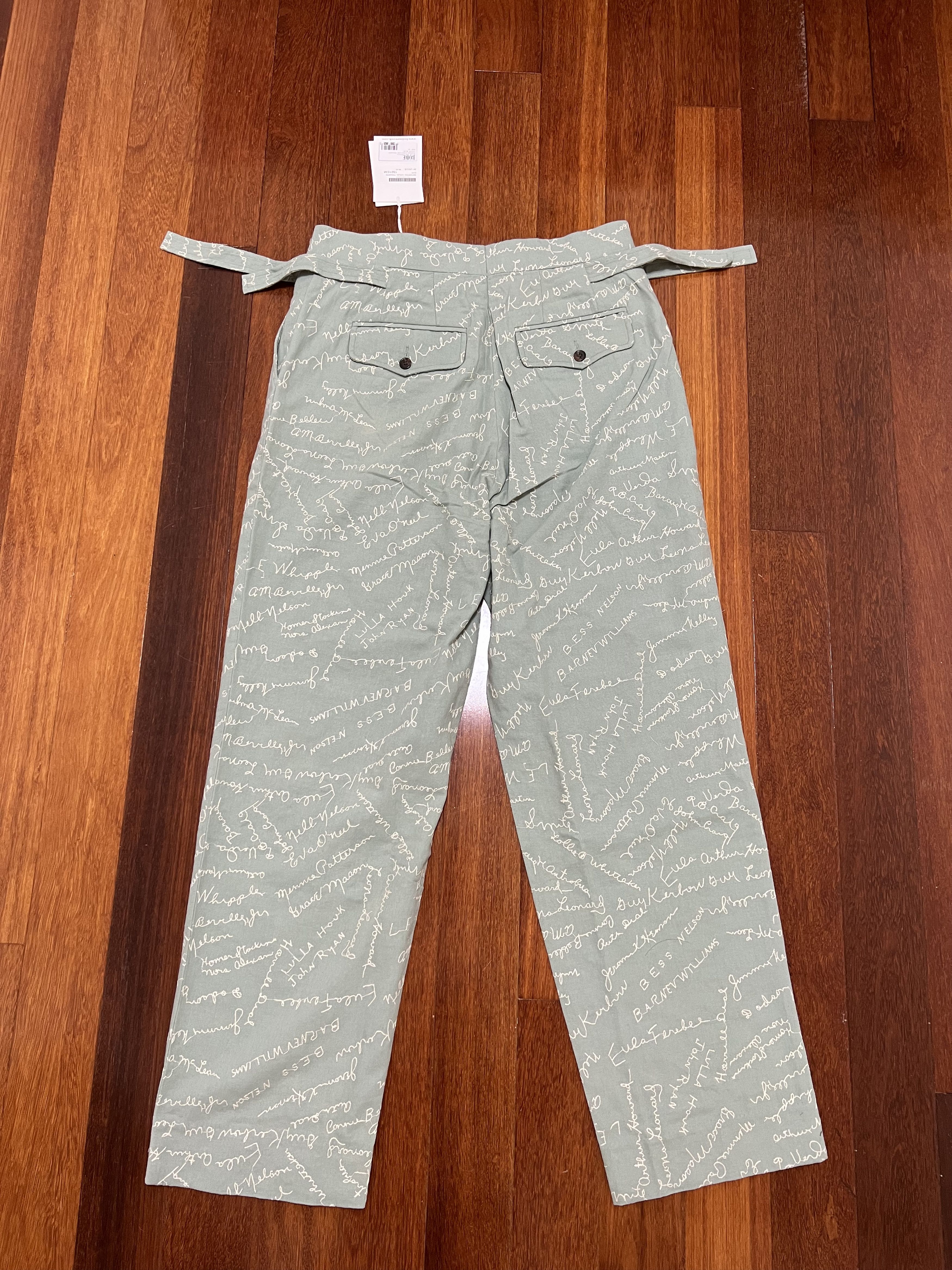 Bode 💚 FW22 Bode Green Embroidered Powder Signature Trousers NEW Size US 34 / EU 50 - 5 Thumbnail