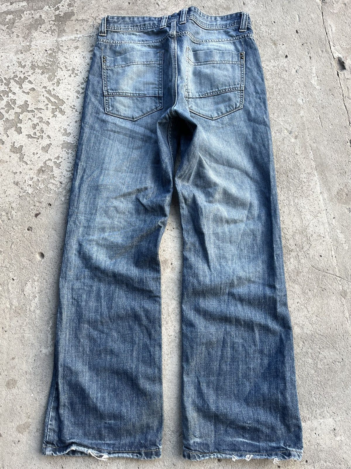 20471120 × If Six Was Nine × Le Grande Bleu (L.G.B.) Jeans Dirty Pants Faded Crash Denim Thrashed Y2K Distressed Size US 34 / EU 50 - 2 Thumbnail
