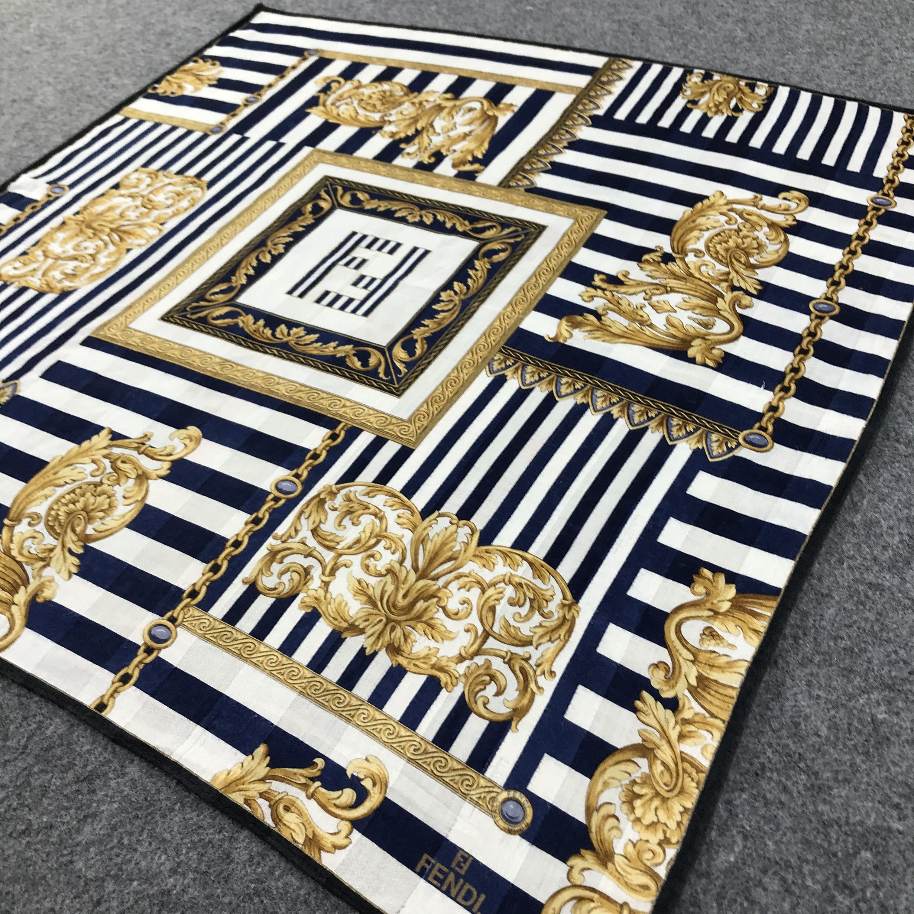 Japanese Brand Fendi FF Baroque Handkerchief Neckerchief Bandana H411 Size ONE SIZE - 5 Thumbnail