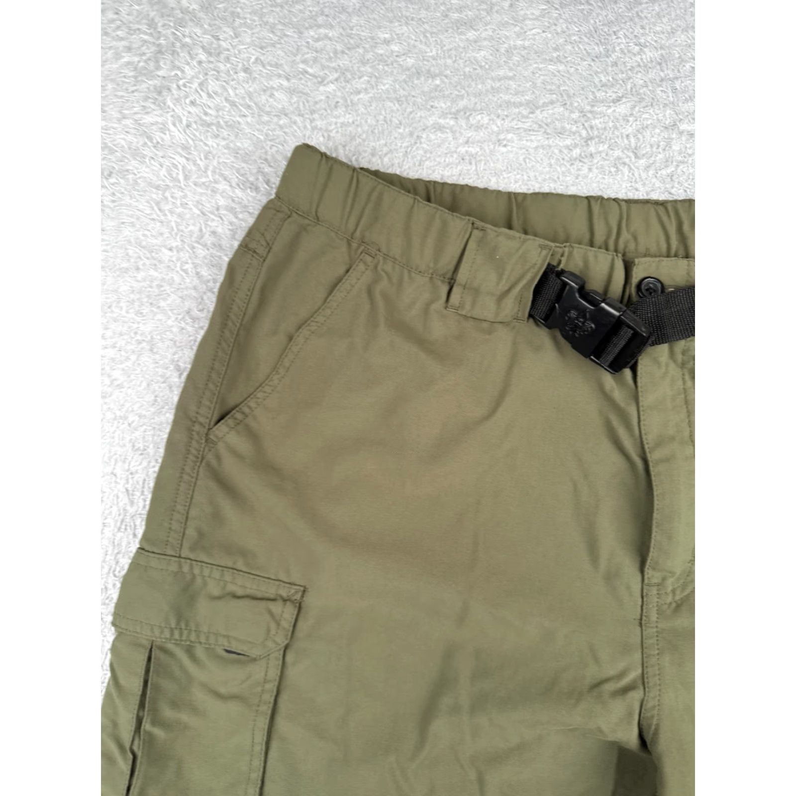 Vintage Boy Scouts Shorts Women Extra Large Green Belted Switchbacks NO LEGS Poly READ Size 40" / US 18 - 4 Thumbnail