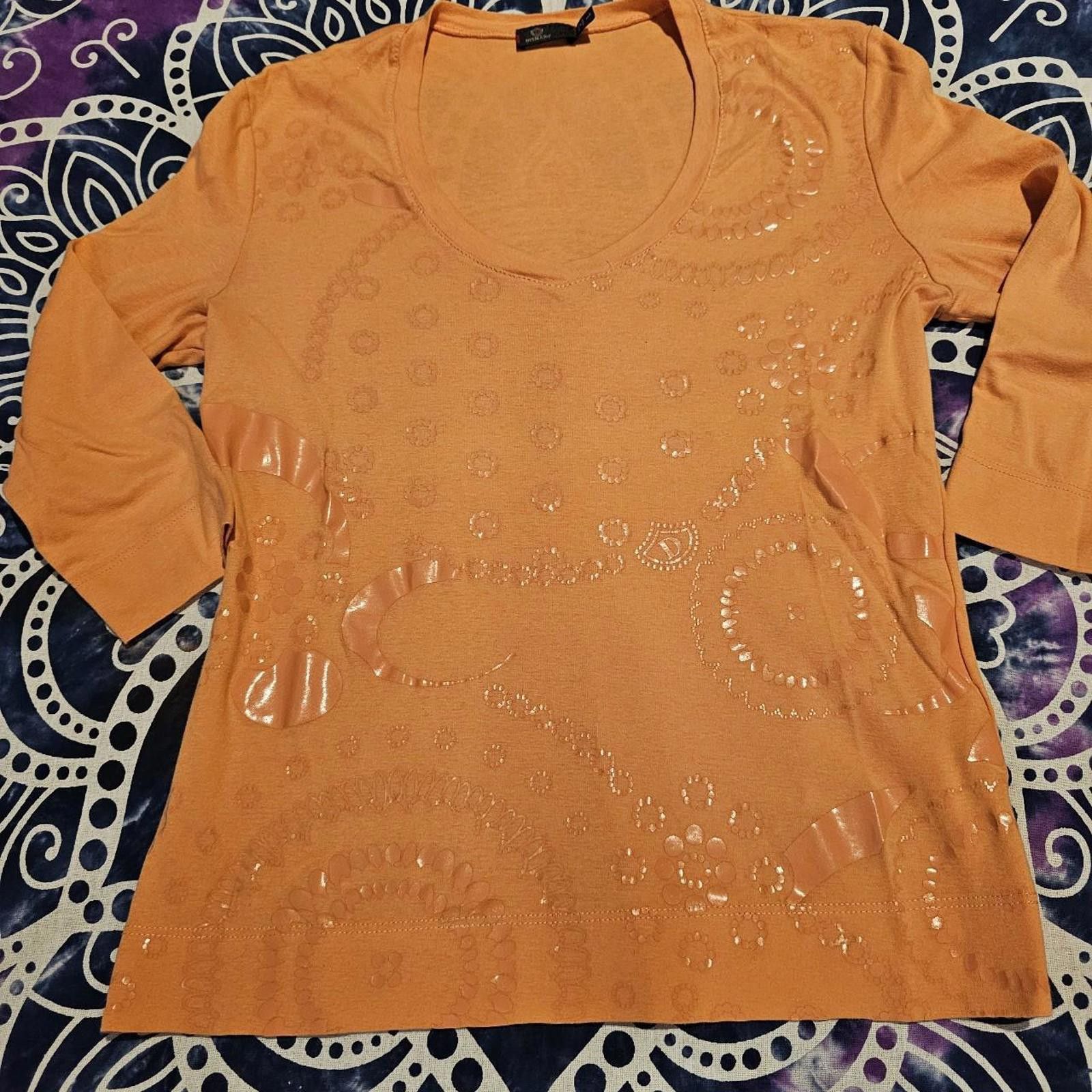 Designer Women's Dismero Large Designer Orange Shirt Size L / US 10 / IT 46 - 2 Thumbnail