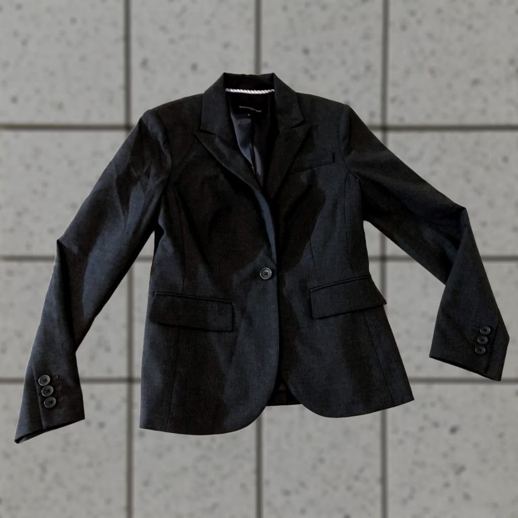 Banana Republic Banana Republic Womens 0P Petite Blazer Jacket Grey Gray Size XS / US 0-2 / IT 36-38 - 1 Thumbnail