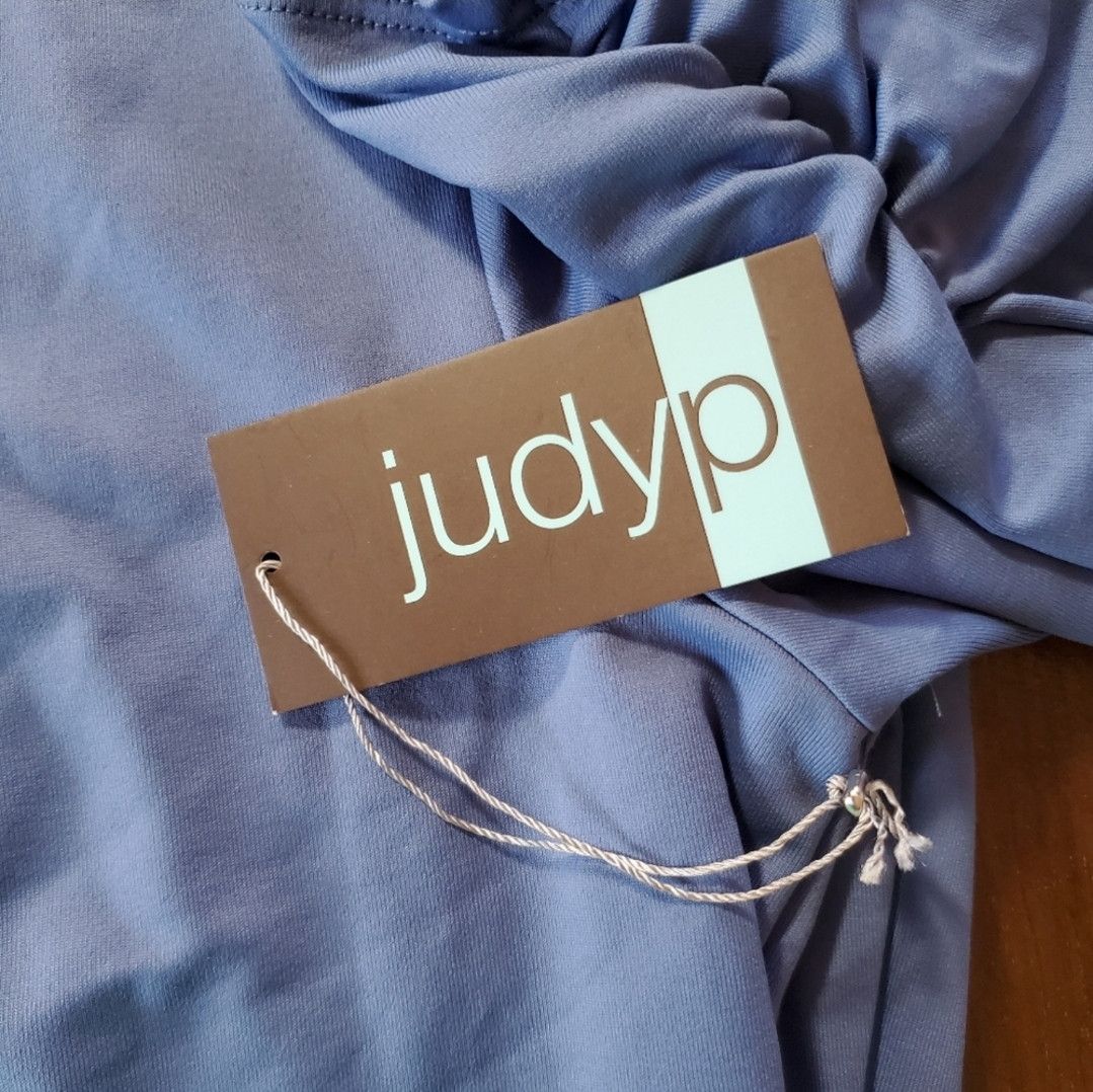 Other JudyP Size S/M NEW Blue Sheath Bodycon Midi Dress V-Neck Size S / US 4 / IT 40 - 6 Thumbnail