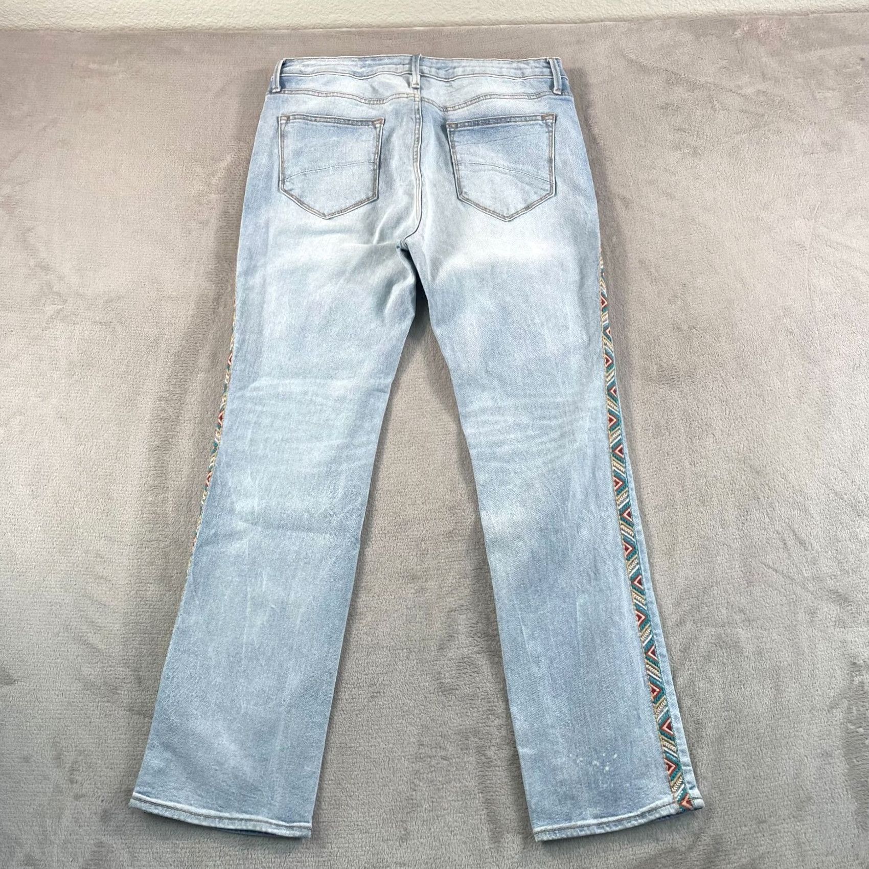 Vintage Driftwood Audrey Embroidered Aztec Southwest Jeans Women 34 Light Blue Size 24" / US 00 / IT 34 - 5 Thumbnail