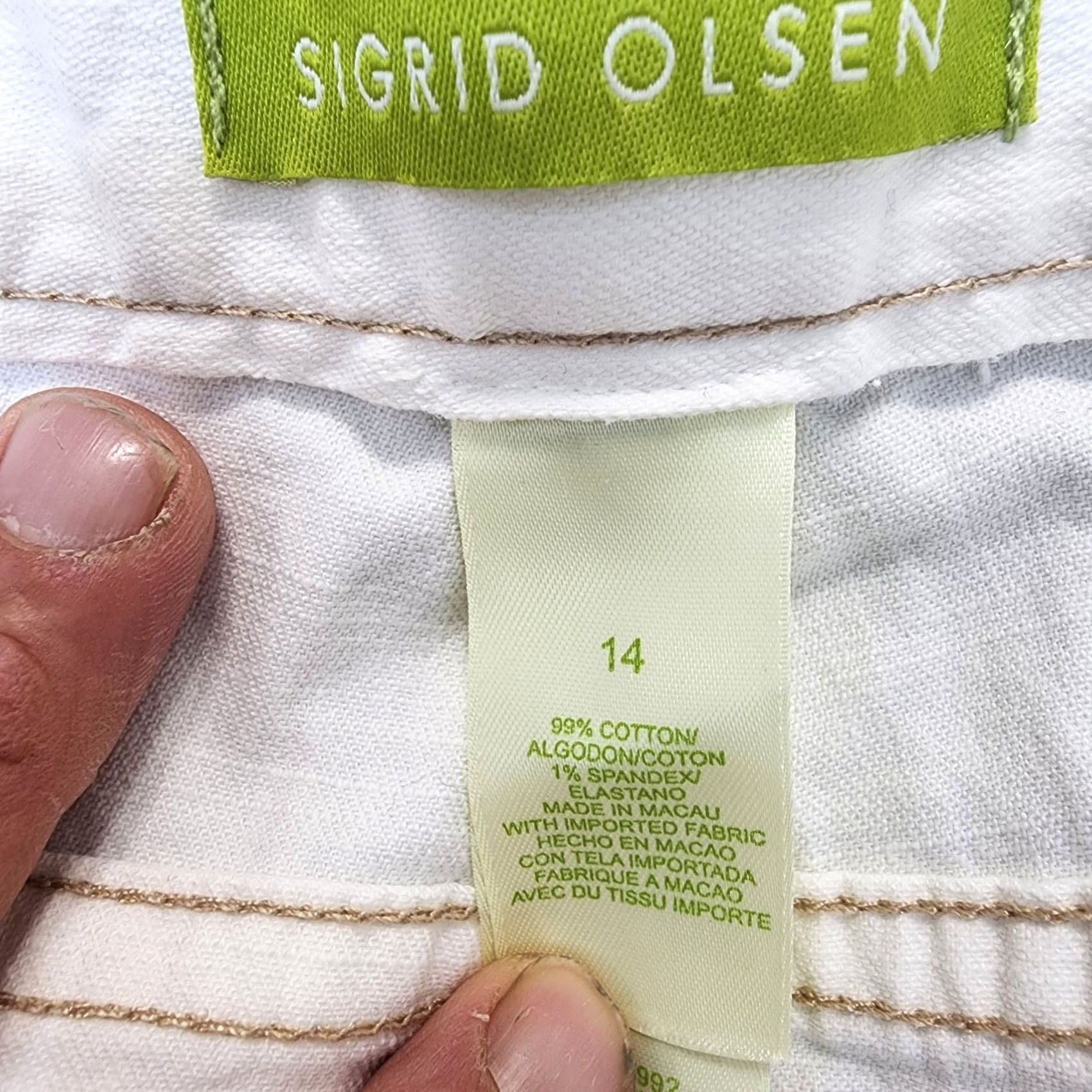 Denime Sigrid Olsen Womens Jeans Size 14 White Stretch Denim Jeans Capsule Minimalist 14 White Jeans Womens Mens Size 36" / US 14 / IT 50 - 3 Thumbnail