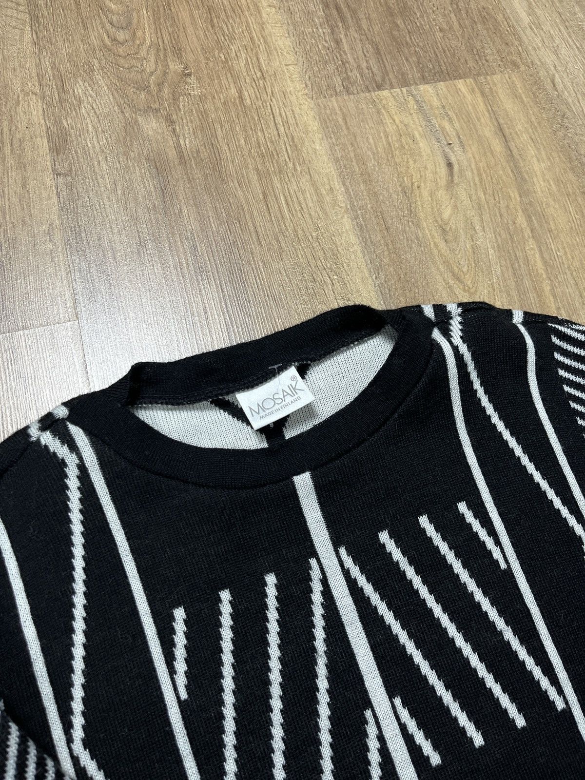 Japanese Brand × Vintage ➕ vintage avant garde cyber rave y2k striped sweater wool Size US M / EU 48-50 / 2 - 4 Thumbnail