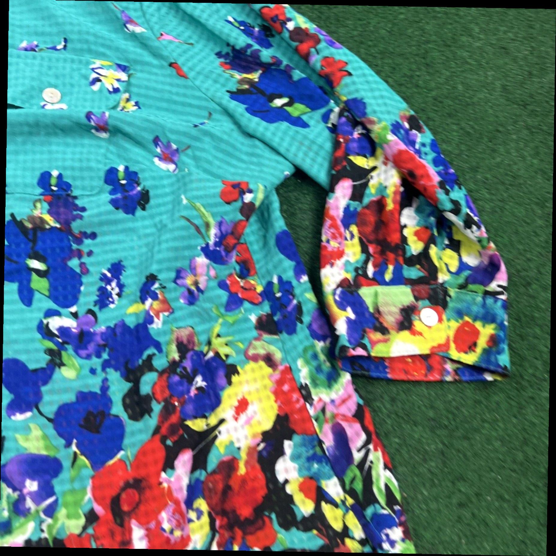 Vintage NY Collection Womens Floral Button Down Blouse Long Sleeve Size 1X Size XL / US 12-14 / IT 48-50 - 3 Thumbnail