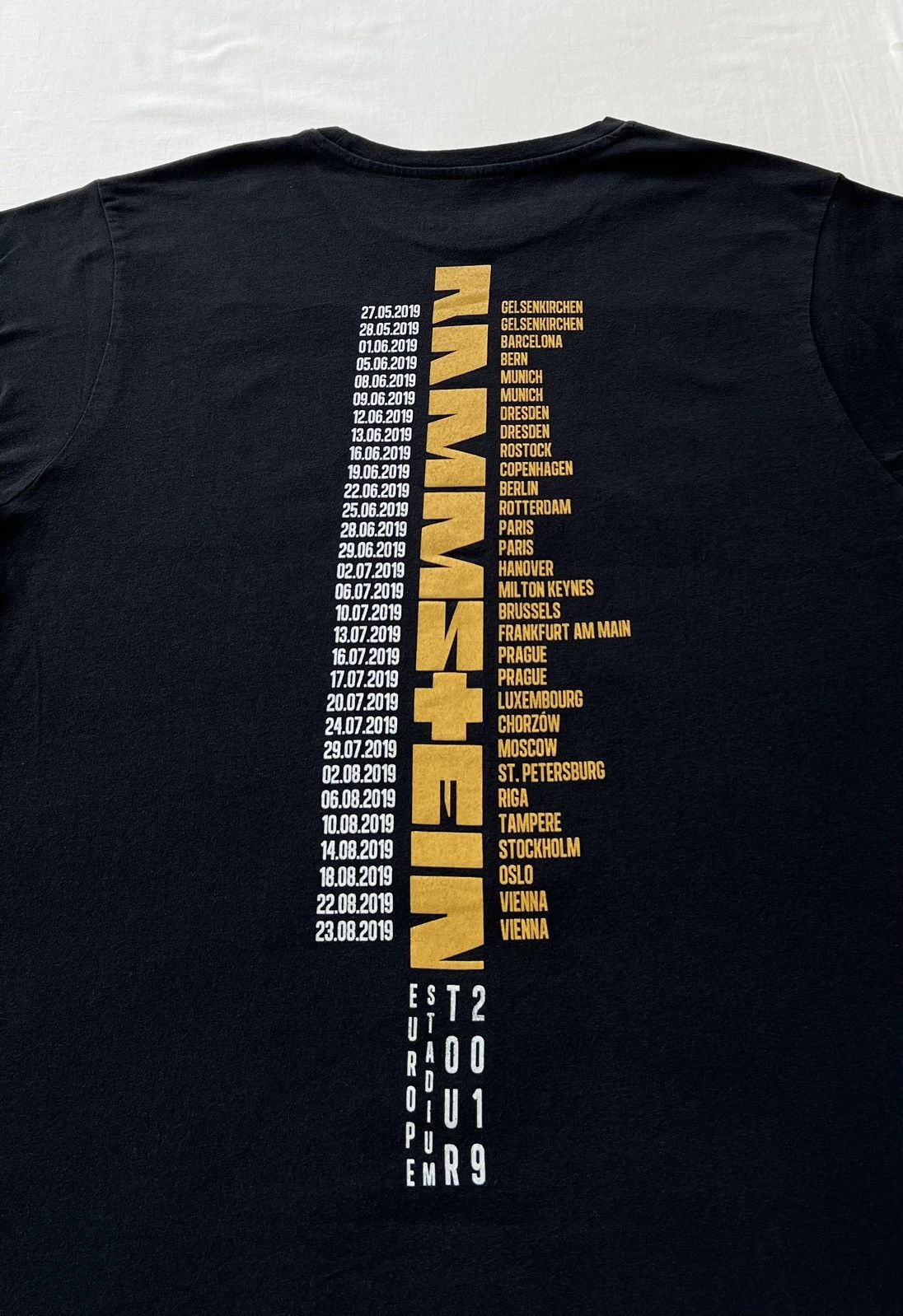 Band Tees Vintage 2019 Rammstein Tour Metal Band Black T-shirt Size US M / EU 48-50 / 2 - 10 Thumbnail